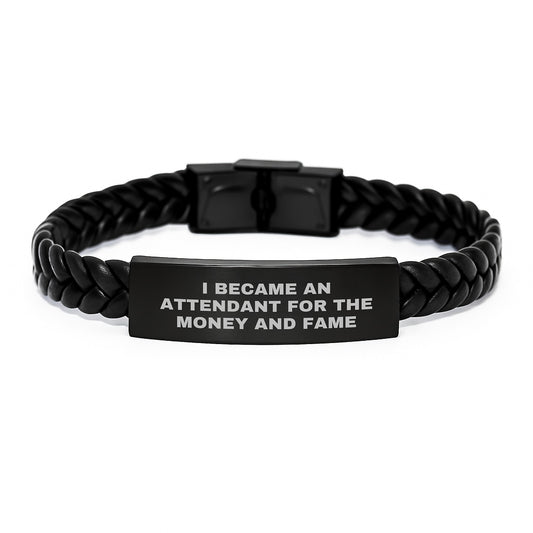 Funny Attendant Gifts from Friends for Attendant - Interlaced Leather Bracelet with Stainless Steel and PU Leather - Christmas Unique Presents - Image 1