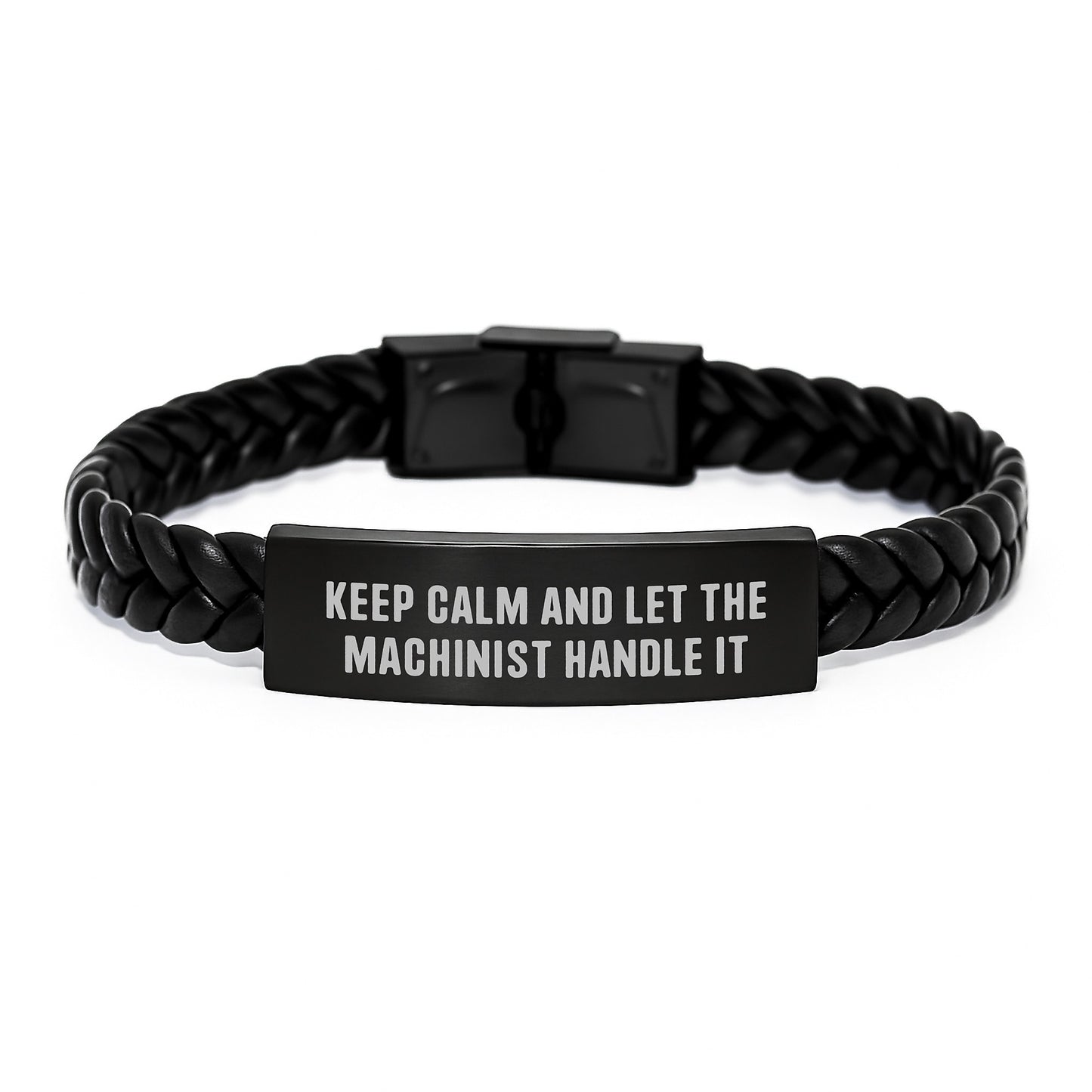 Funny Machinist Gifts from Friends and Family - Unique Interlaced Leather Bracelet for Machinist Men - Image 1