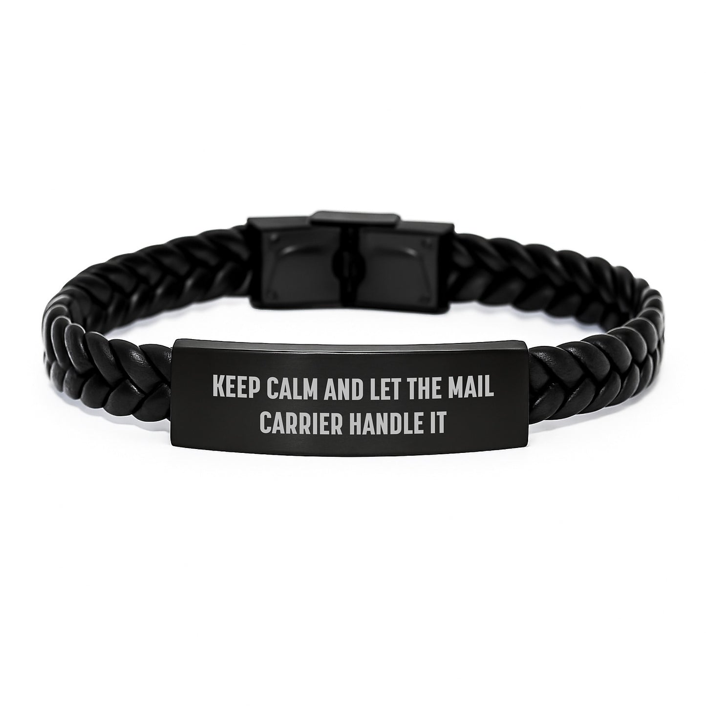 Funny Mail Carrier Interlaced Leather Bracelet, Gifts from Friends to Mail Carrier, Christmas Unique Gift for Men - Image 1