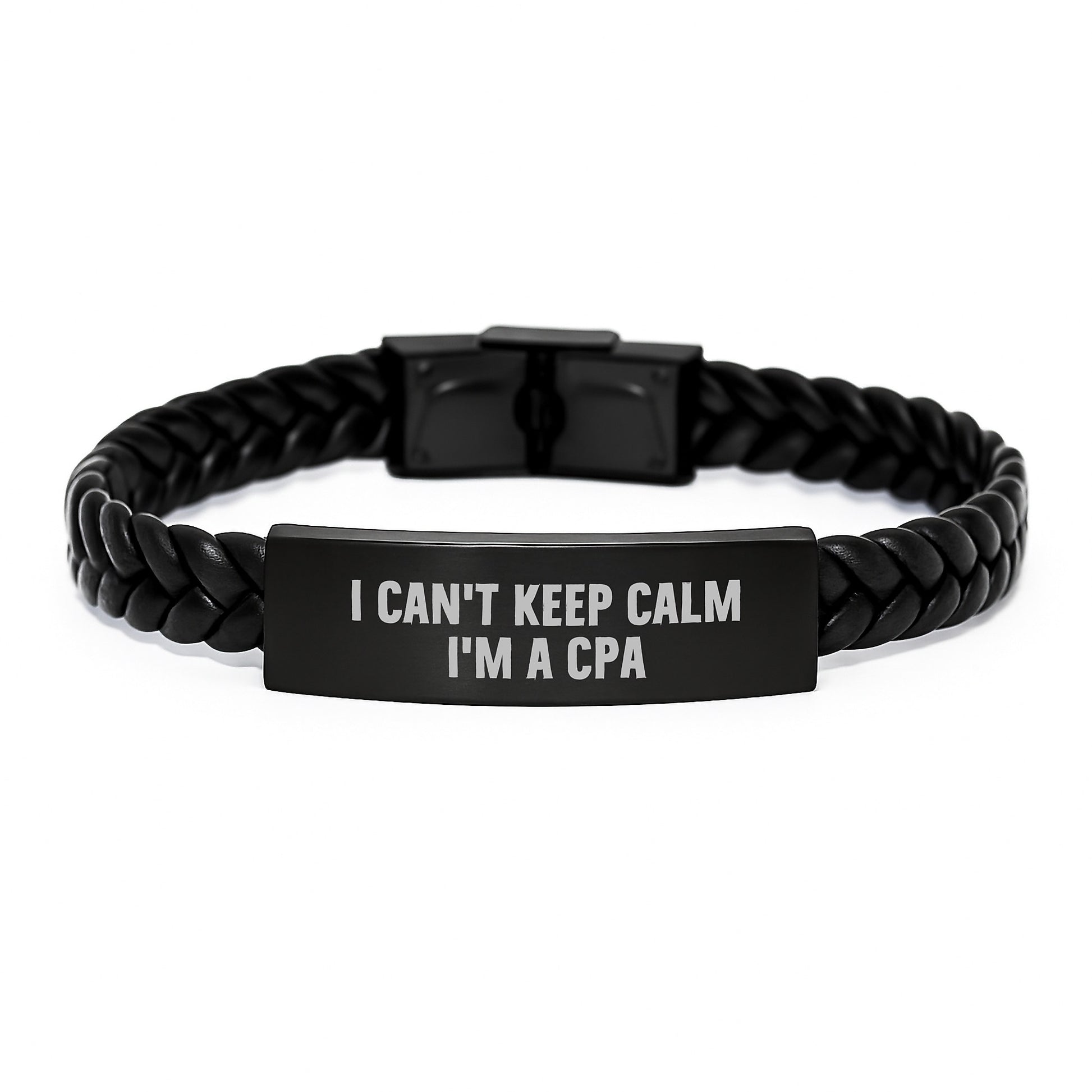 Funny CPA Gifts for Men, Unique I'm a CPA Interlaced Leather Bracelet, Stainless Steel, PU Leather, Christmas Memorable Presents, Gifts from Friends, Family, Coworkers - Image 1