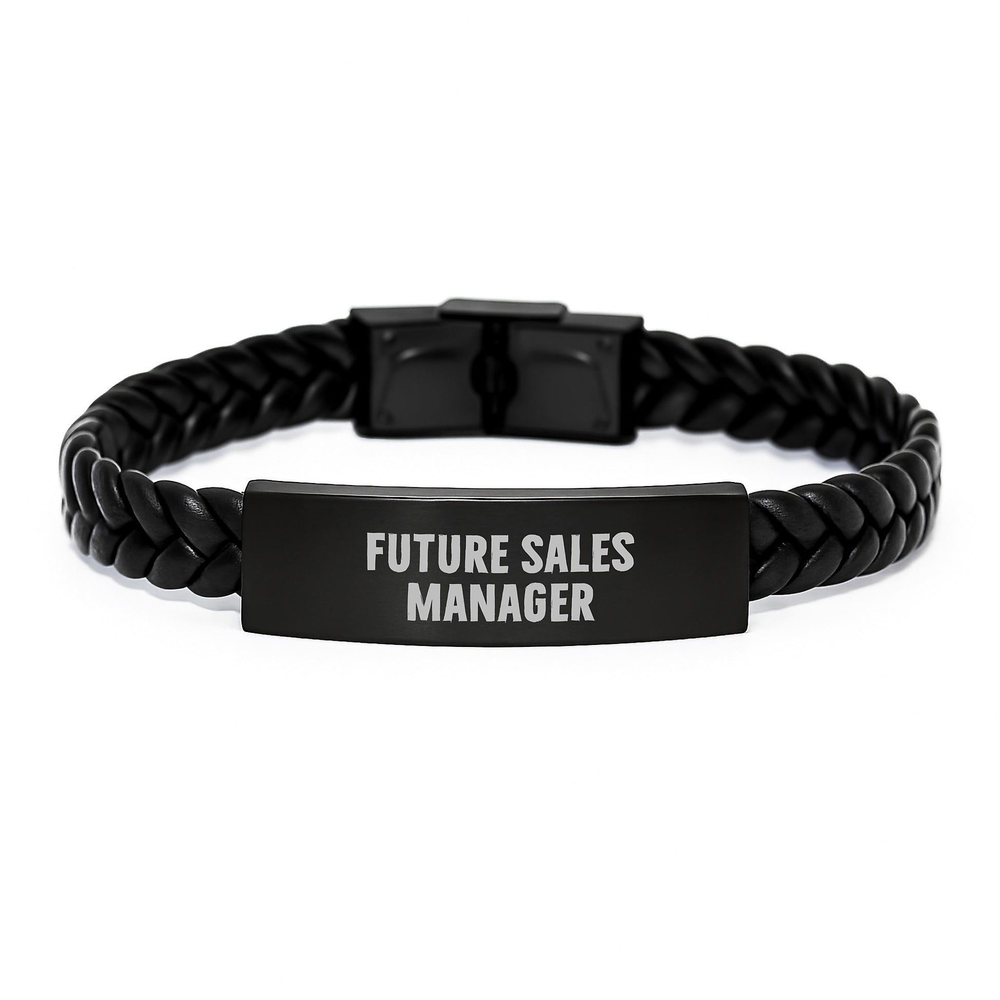 Sales Manager Future Quotes Interlaced Leather Gifts for Men from Family, Graduation Unique Recognition - Image 1