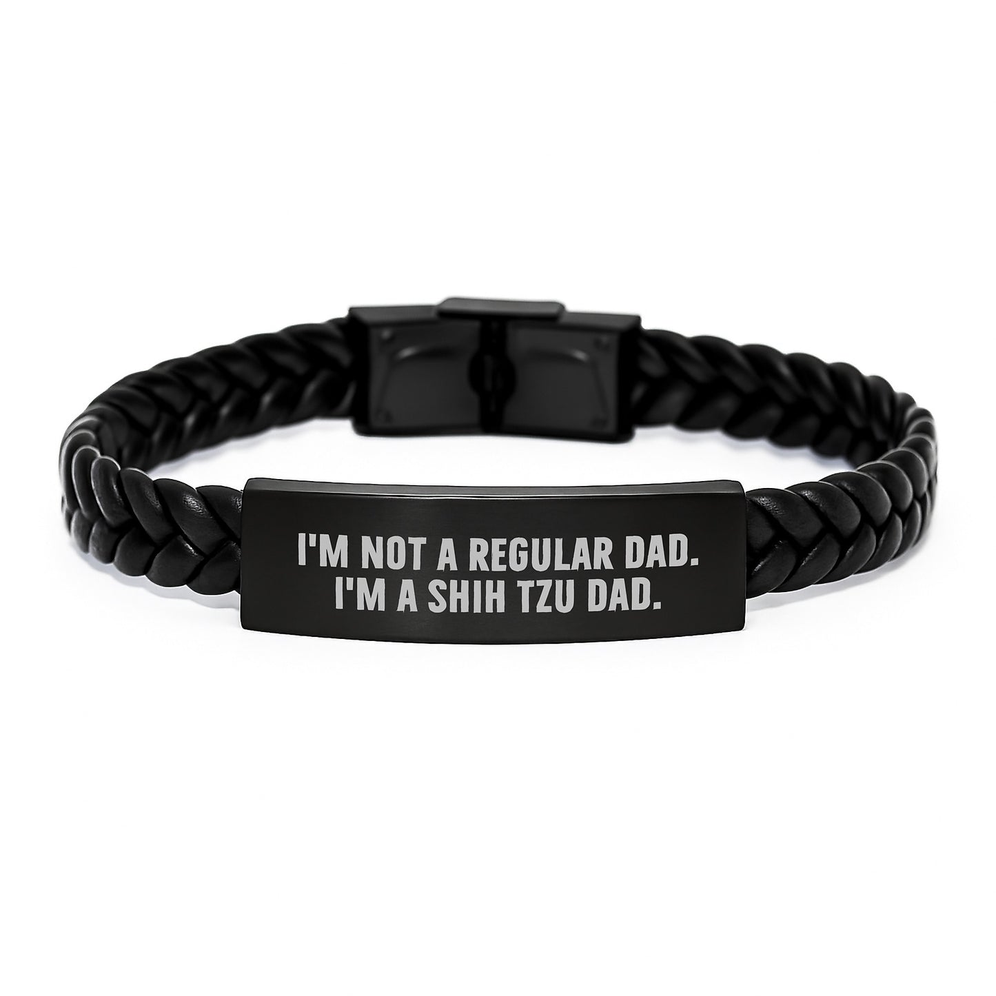 Funny Shih Tzu Dad Gifts - Interlaced Leather Bracelet for Men, Women, or Friends from Dad, Unique Graduation Gifts for Shih Tzu Dog Lovers - Image 1