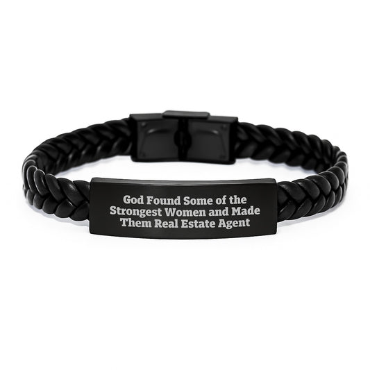Funny Real Estate Agent Inspirational Gifts from Friends for Women Interlaced Leather Bracelet Birthday Unique Presents - Image 1