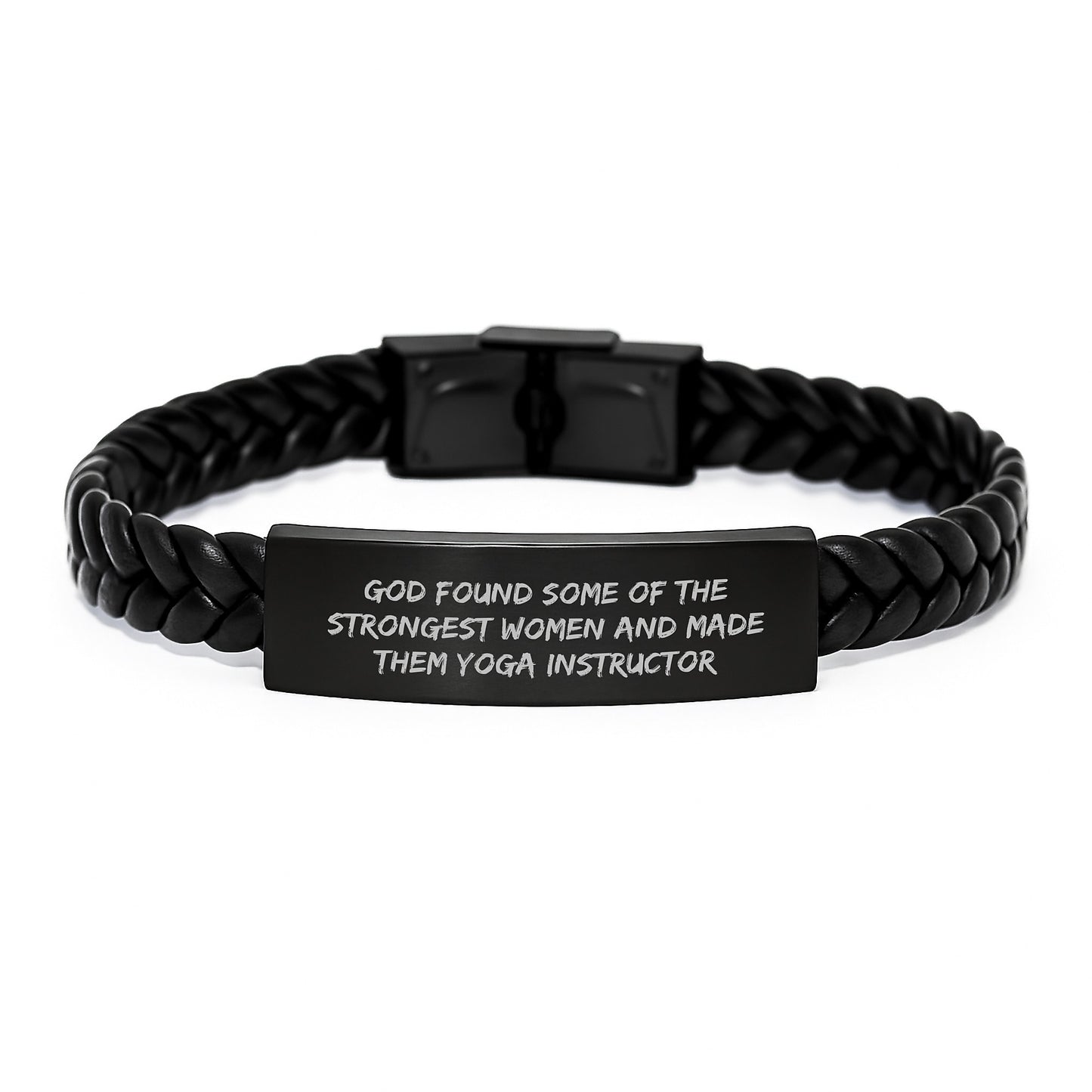 Yoga Instructor Gifts, Funny Quote, Interlaced Leather Bracelet for Graduation, Gifts from Friends to Yoga Instructors, Inspirational Motivation - Image 1