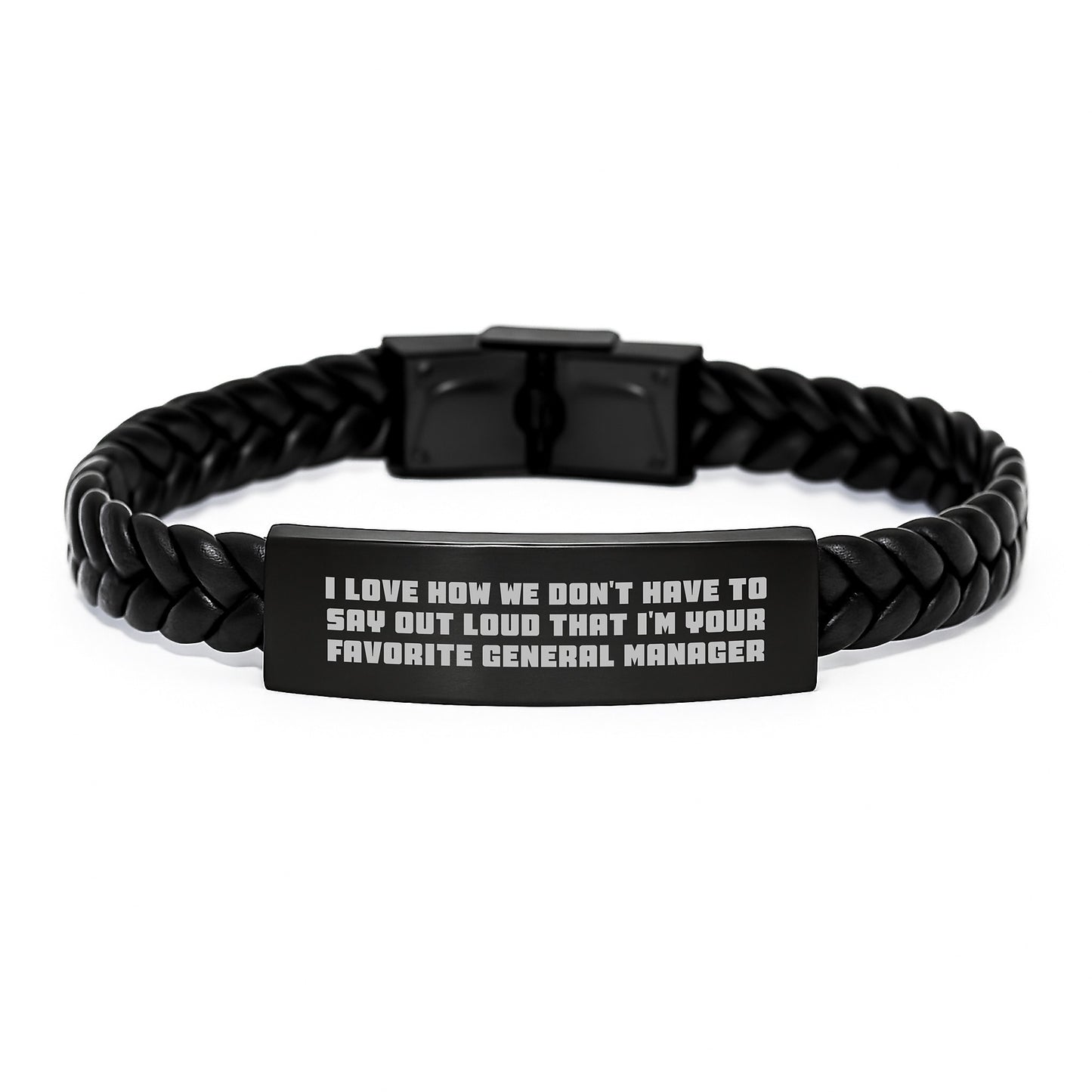General Manager Favorite Gifts from Friends, Funny Quote Interlaced Leather Bracelet for Men, Women, and Coworkers, Graduation Unique Gifts - Image 1