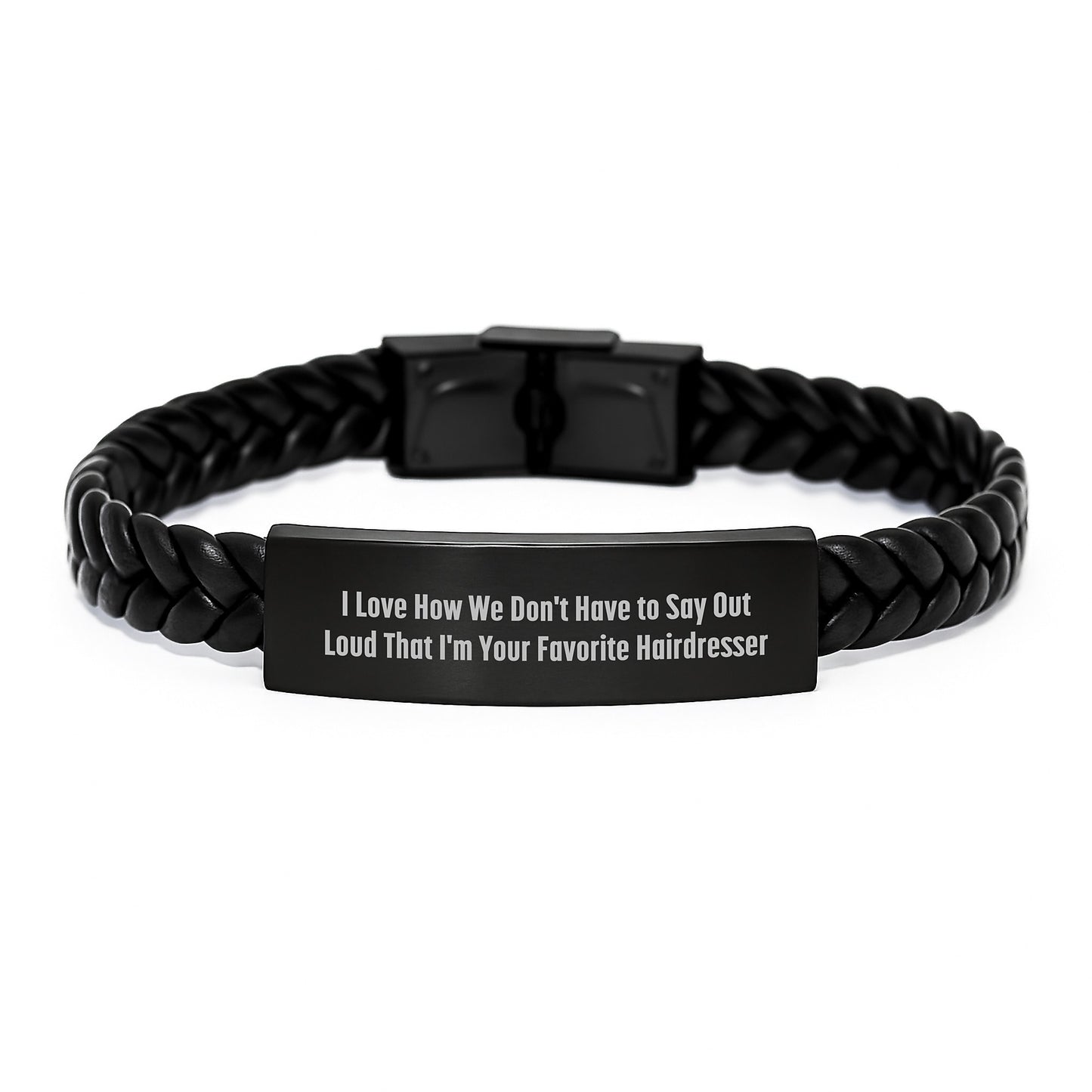 Funny Hairdresser Gifts for Favorite Hairdresser, Interlaced Leather Bracelet, Graduation Unique Gifts from Friends - Image 1