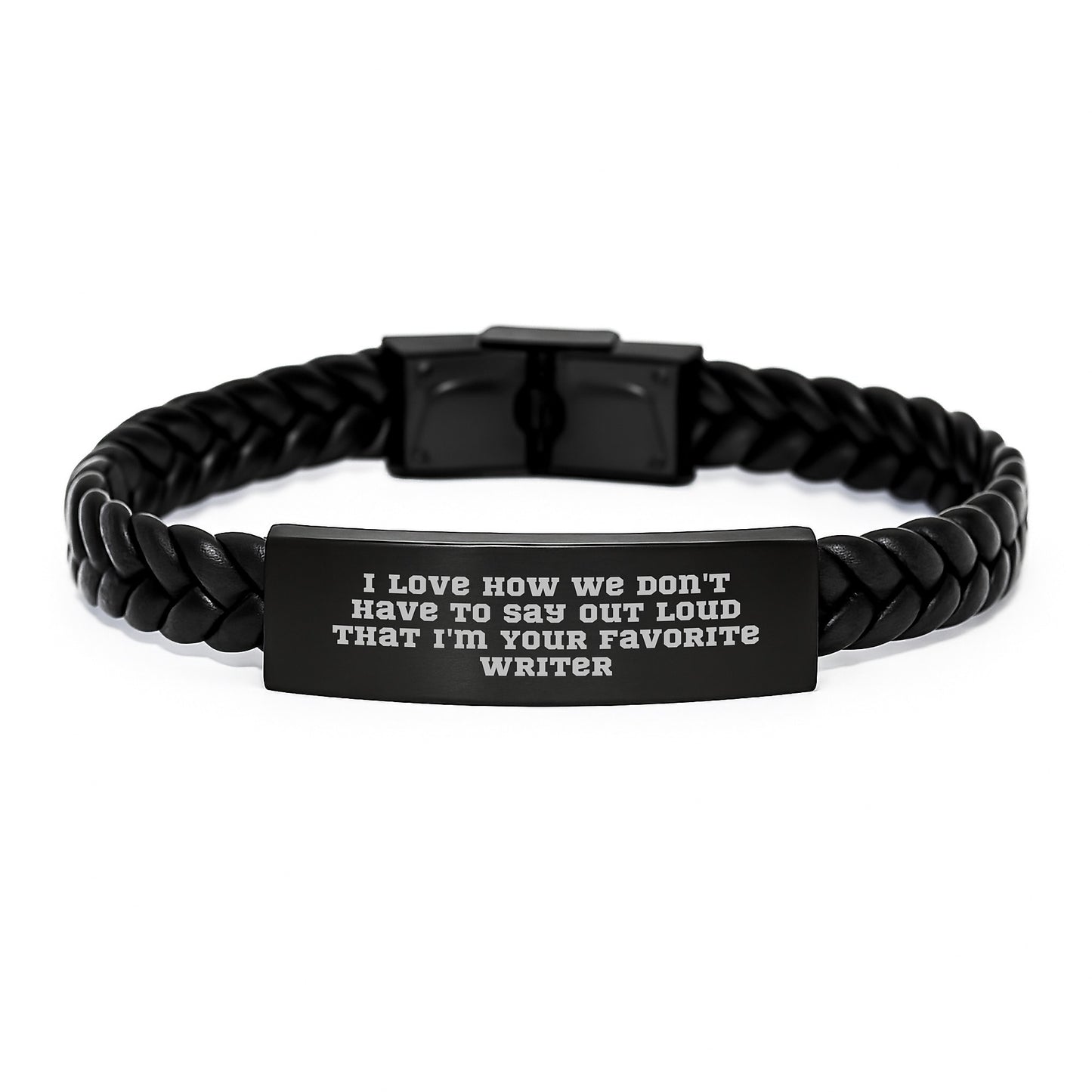 Writer's Favorite Quote Interlaced Leather Bracelet Gifts from Friends to Men, Funny Quote for Birthday Unique Gifts for Him - Image 1