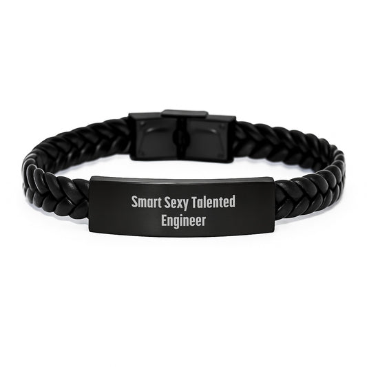 Smart Sexy Talented Engineer Birthday Unique Gift Ideas - Interlaced Leather Bracelet, Gifts from Friends for Engineer Men, Unique Presents for Birthday - Image 1