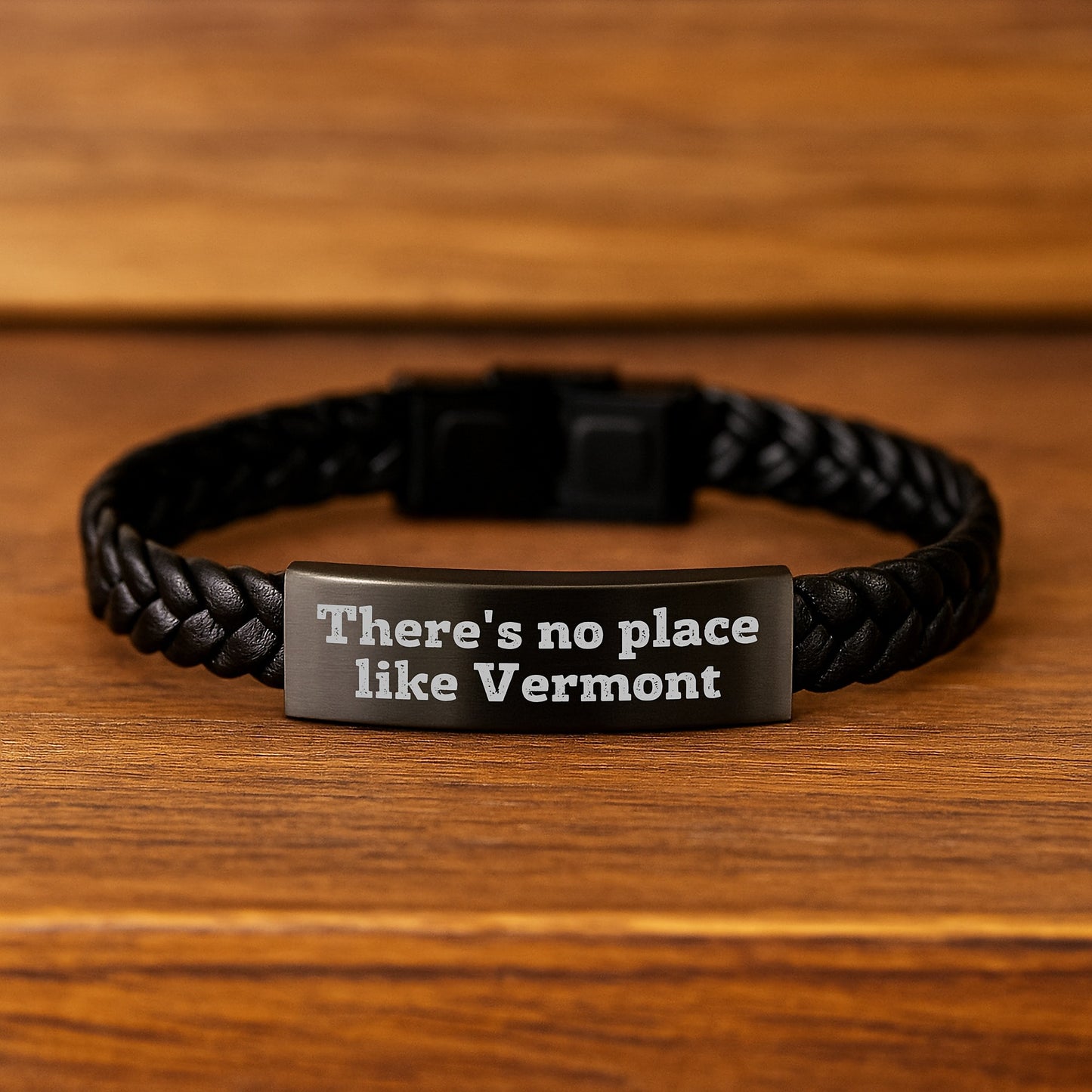Vermont Gifts from Friends, Unique Interlaced Leather Bracelet with Quote 'There's No Place Like Vermont', Graduation Unique Gifts for Men, Women, Family, and Coworkers - Image 2