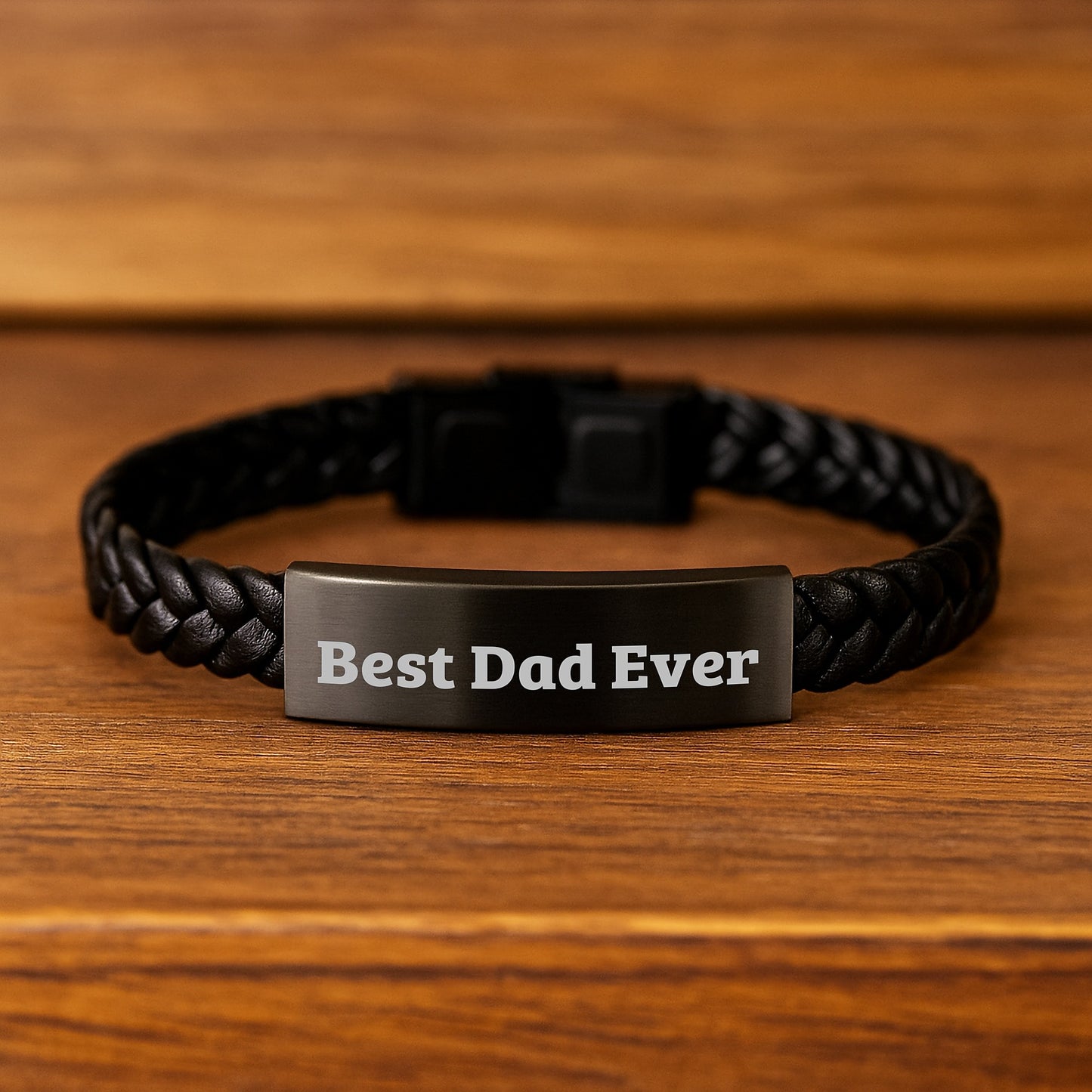 Funny Dad Gifts Best Dad Ever Interlaced Leather Bracelet Birthday Presents from Family to Dad - Image 2