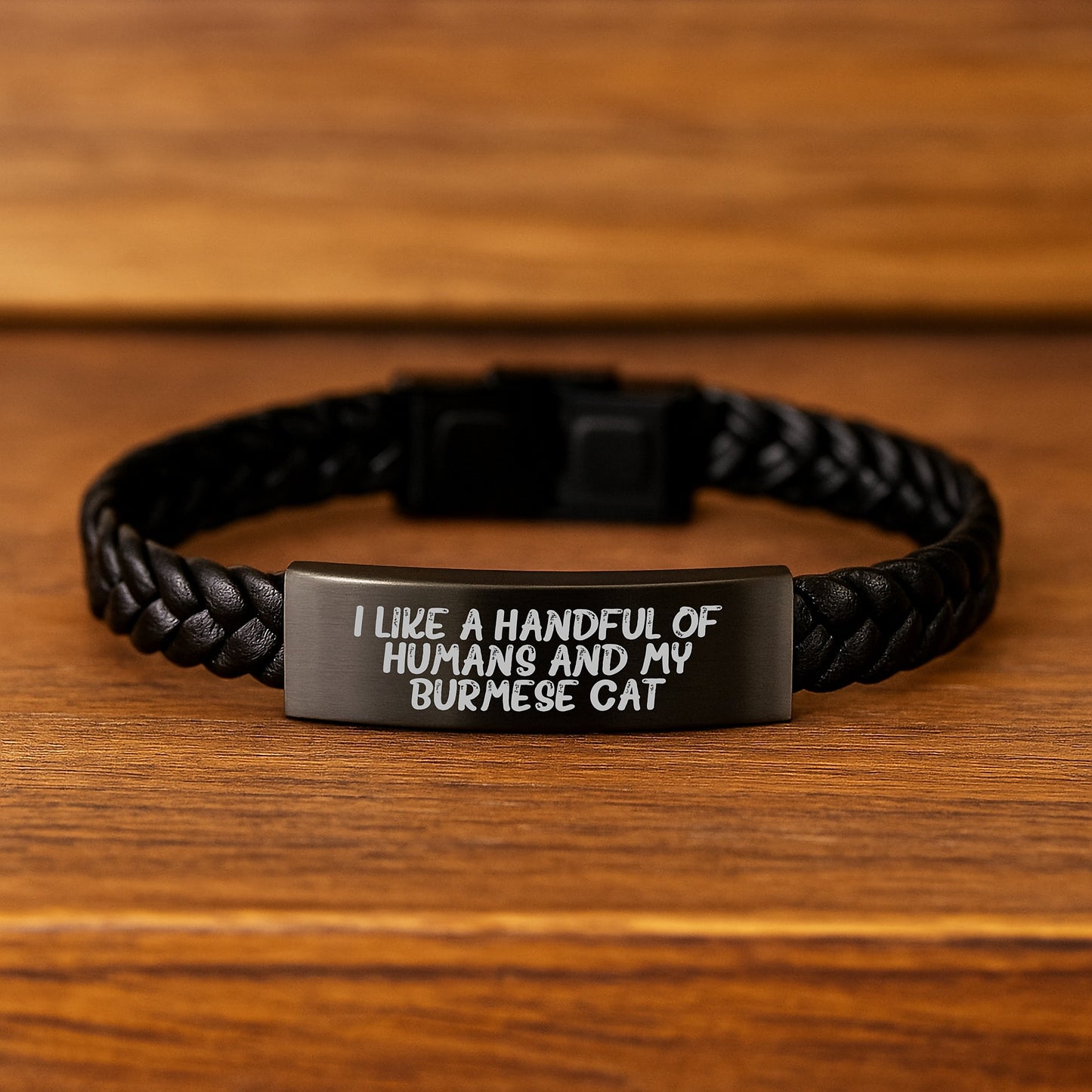 Funny Burmese Cat Interlaced Leather Bracelet Gifts for Cat Lovers, Christmas Unique Gifts from Friends to Family - Image 2