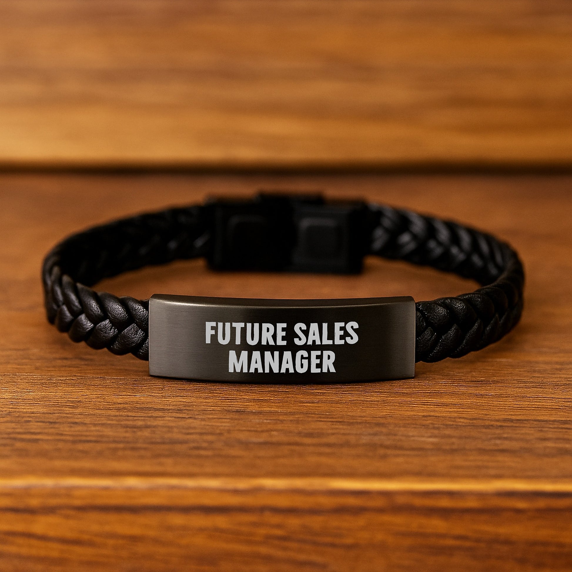 Sales Manager Future Quotes Interlaced Leather Gifts for Men from Family, Graduation Unique Recognition - Image 2