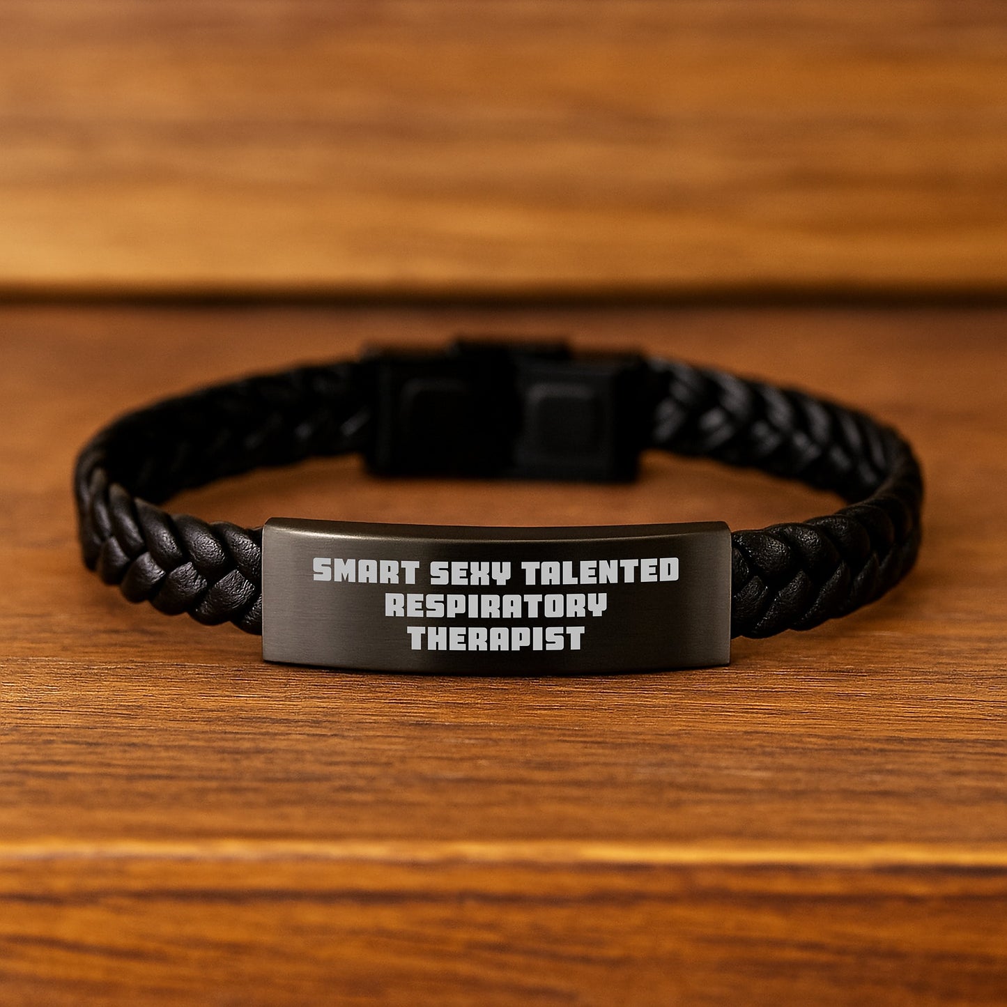 Smart Sexy Talented Respiratory Therapist Gifts from Men to Men, Unique Birthday Interlaced Leather Bracelet for Respiratory Therapist Friend - Image 2