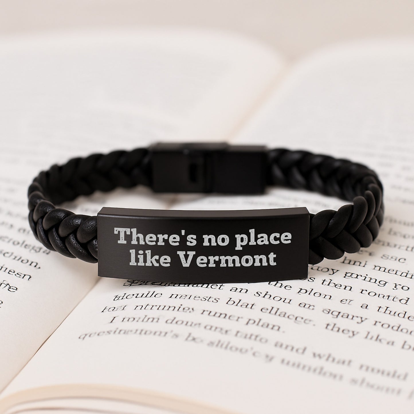 Vermont Gifts from Friends, Unique Interlaced Leather Bracelet with Quote 'There's No Place Like Vermont', Graduation Unique Gifts for Men, Women, Family, and Coworkers - Image 3