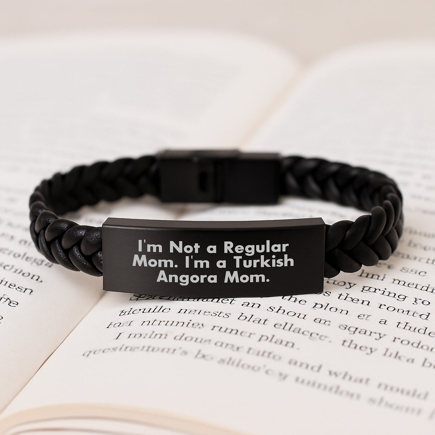 Turkish Angora Cat Gifts for Mom - Funny Quote Interlaced Leather Bracelet, Gifts from Mom to Turkish Angora Cat, Graduation Unique Gifts - Image 3