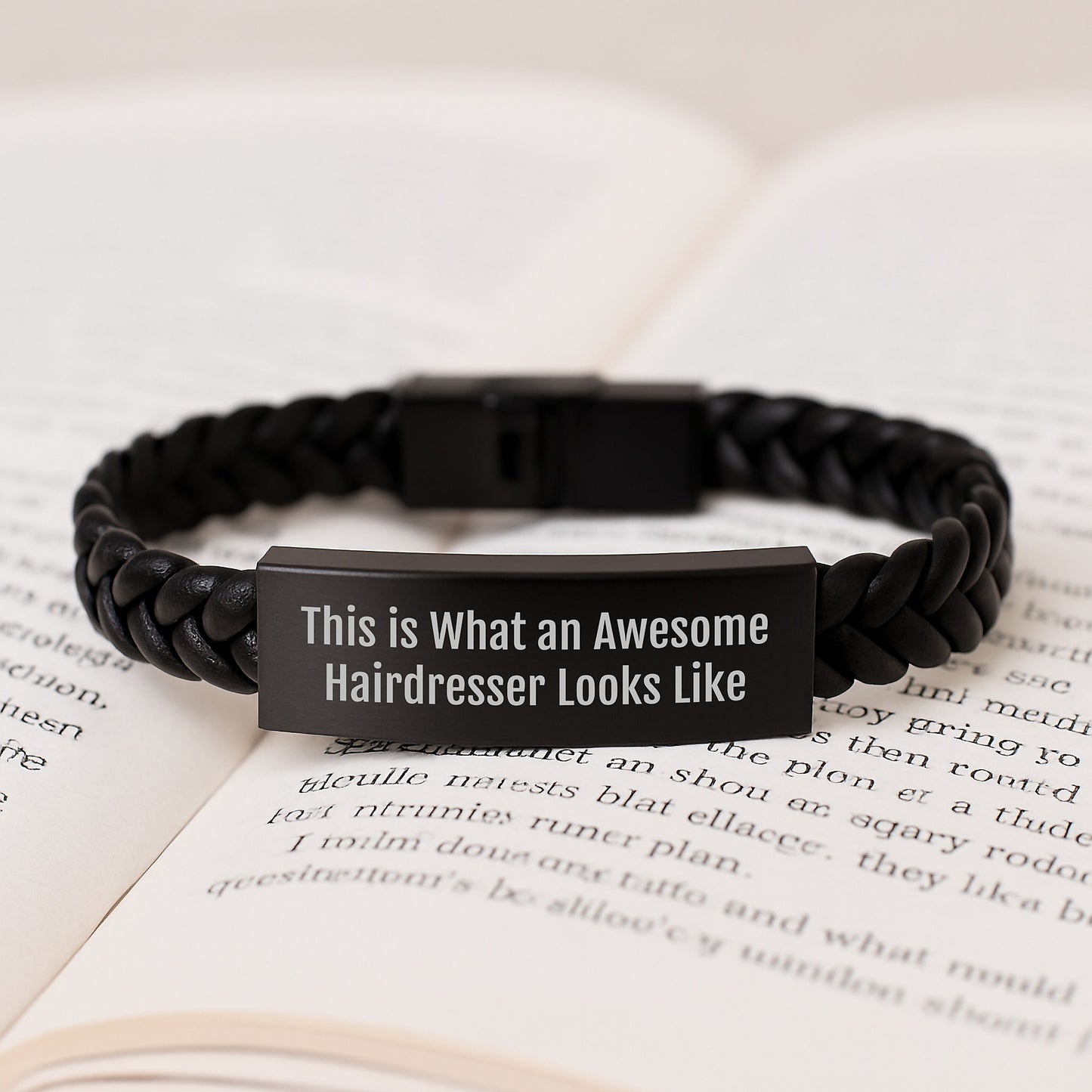 Funny Hairdresser Gifts from Men to Women - Interlaced Leather Bracelet Christmas Unique Ideas - This Is What An Awesome Hairdresser Looks Like - Image 3