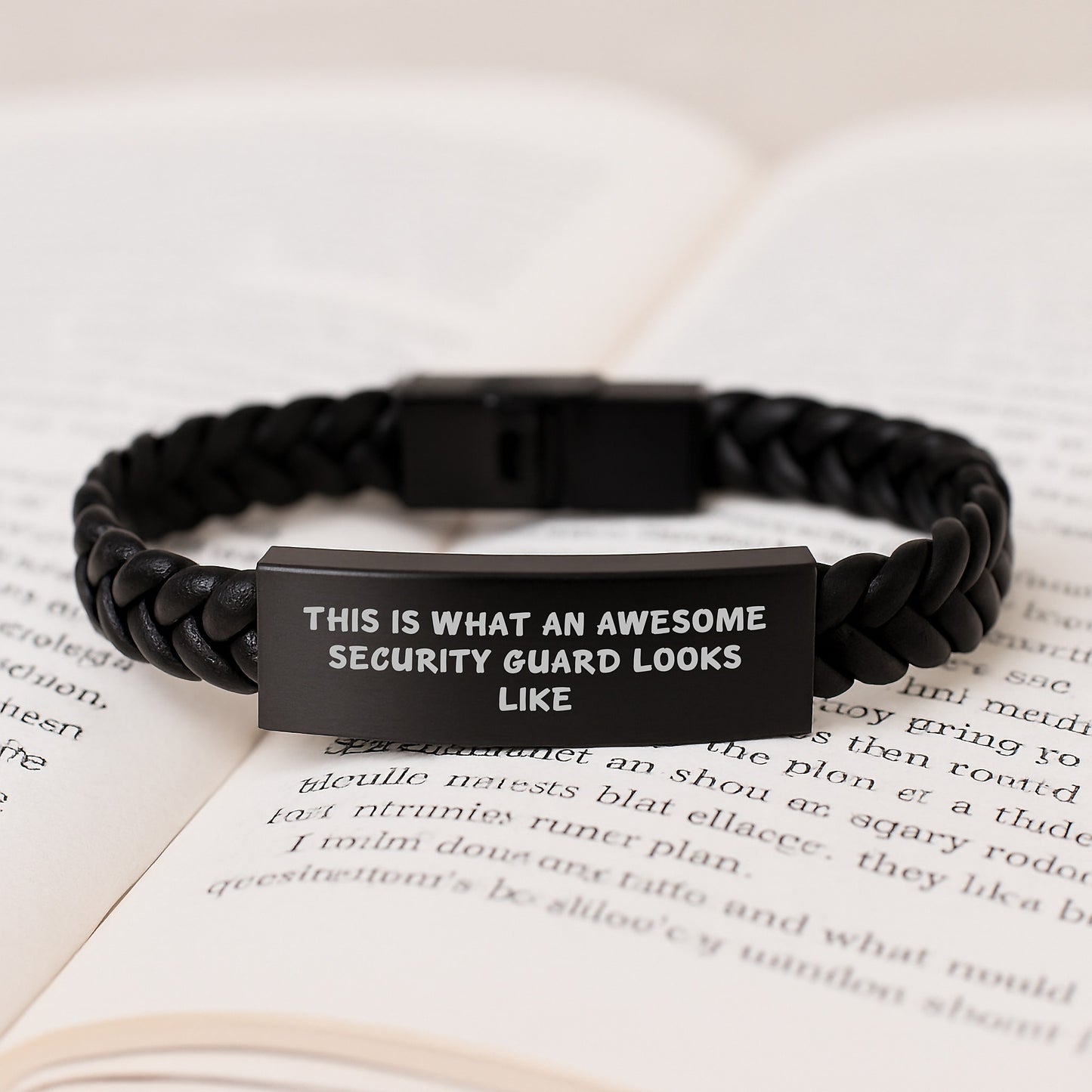 Security Guard Inspirational Gifts from Friends for Awesome Security Guard Interlaced Leather Bracelet Birthday Unique Gifts - Image 3