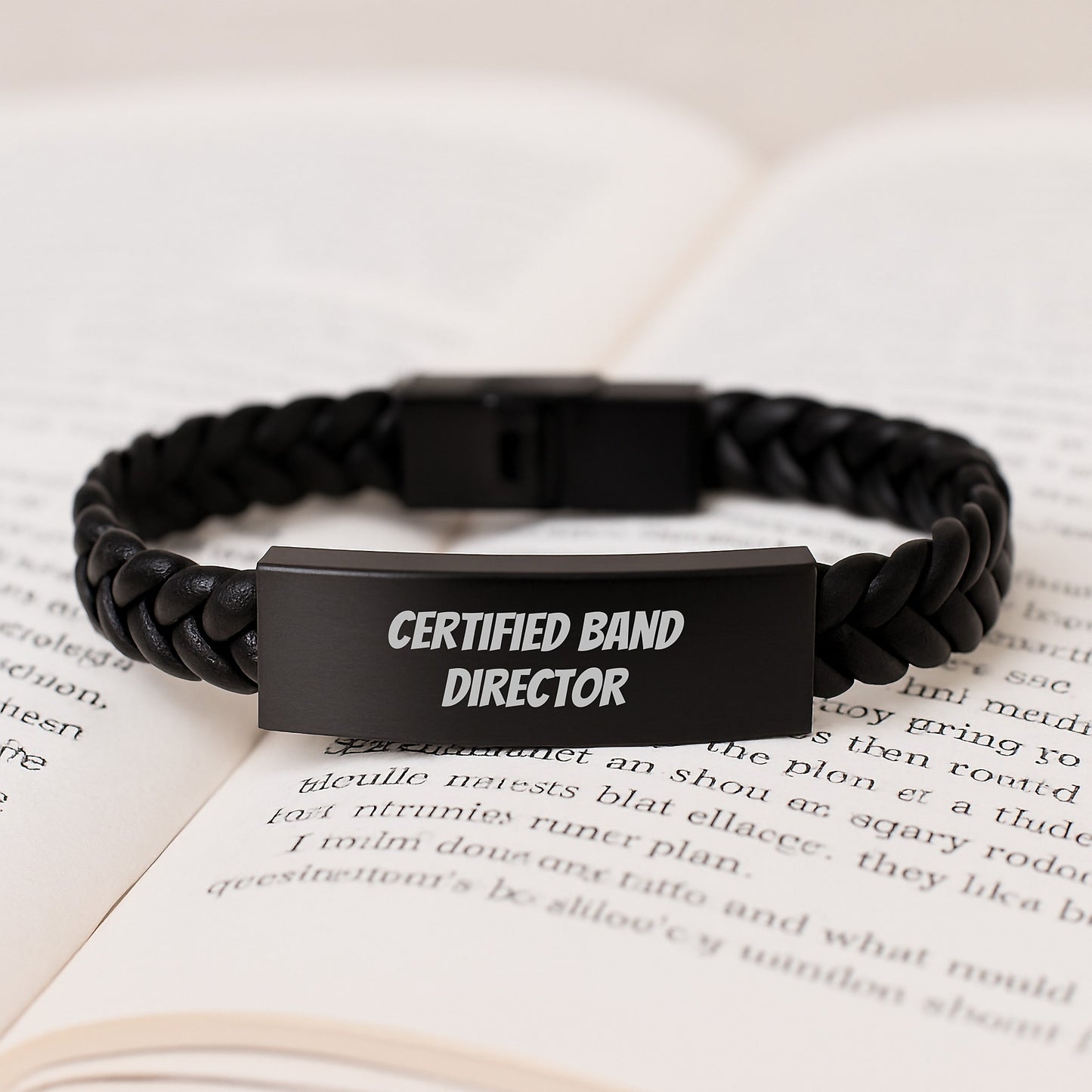 Funny Certified Band Director Gifts from Friends for Band Director Men, Unique Interlaced Leather Bracelet Christmas Unique Gifts for Men - Image 3