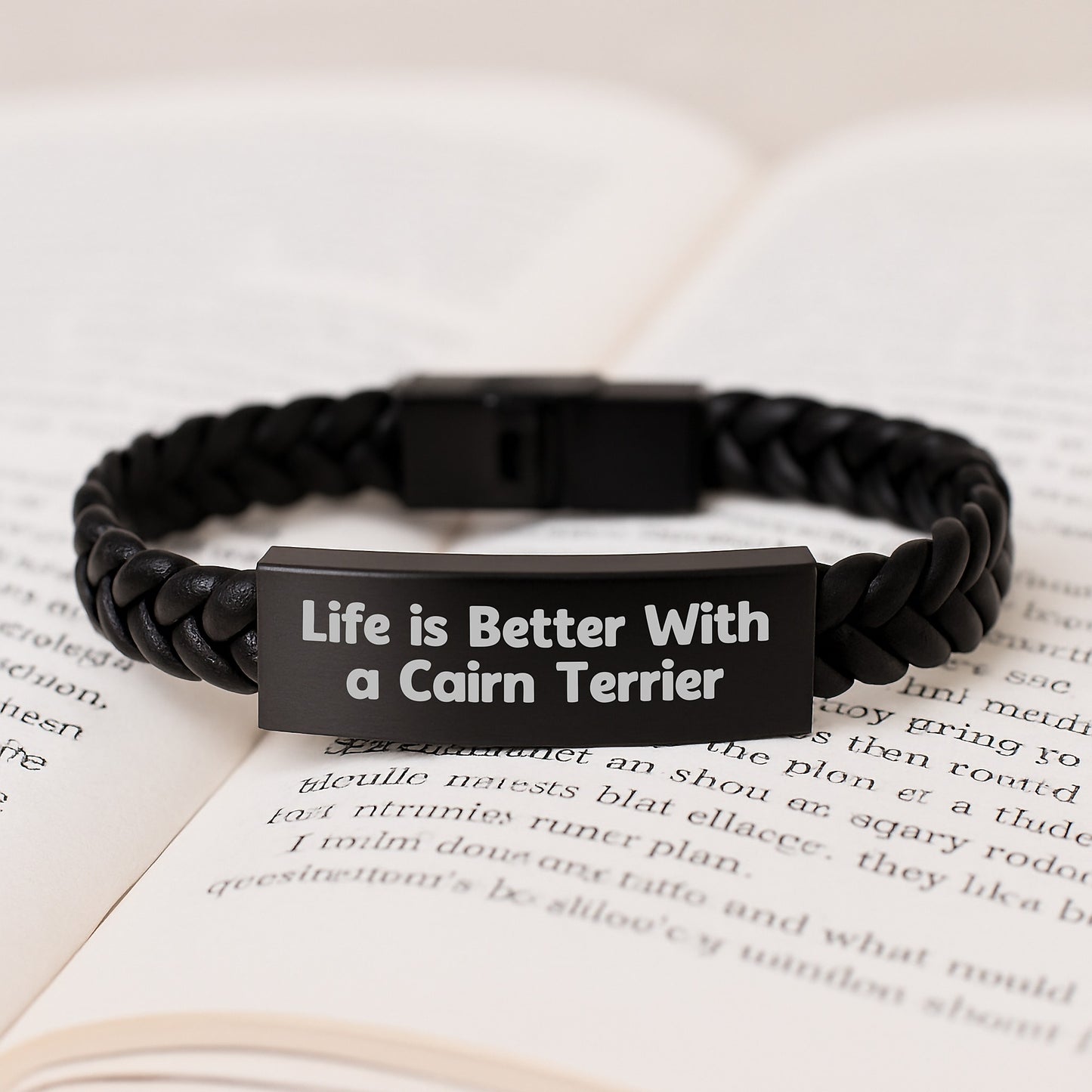 Life is Better with a Cairn Terrier, Unique Gifts from Friends for Graduation, Interlaced Leather Bracelet, Gifts for Cairn Terrier Dog Lovers, Funny Quote - Image 3