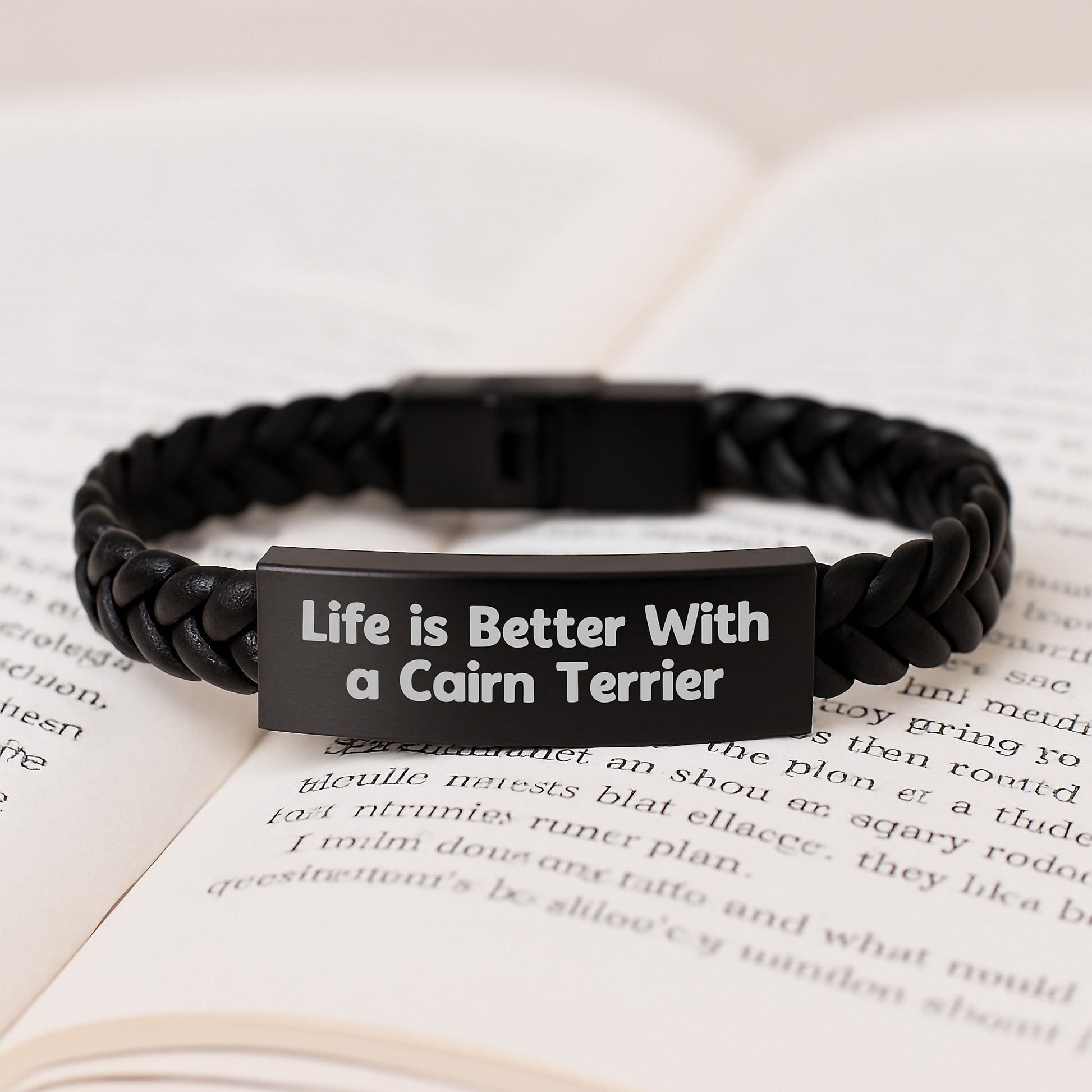 Life is Better with a Cairn Terrier, Unique Gifts from Friends for Graduation, Interlaced Leather Bracelet, Gifts for Cairn Terrier Dog Lovers, Funny Quote - Image 3