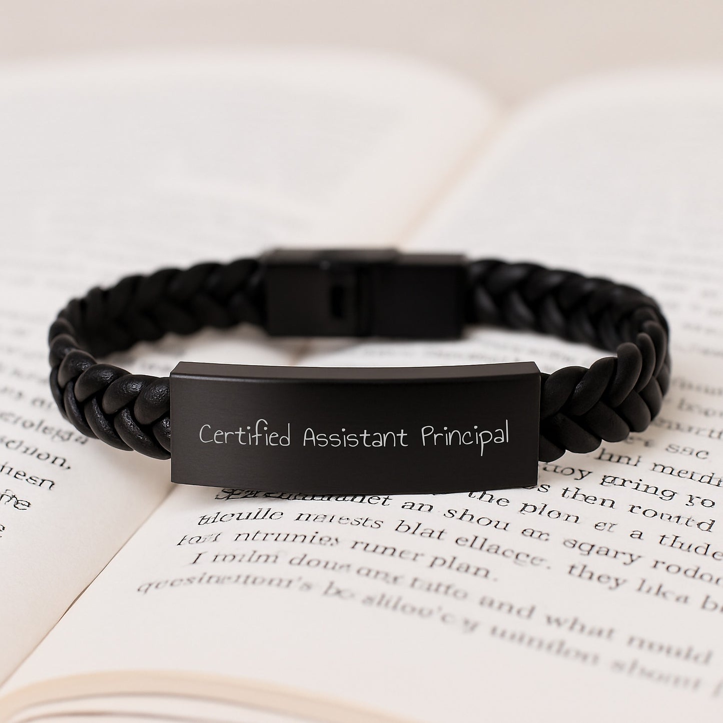 Funny Certified Assistant Principal Quote Interlaced Leather Bracelets Gifts for Men or Women Graduation Unique Gifts from Friends Coworkers Family - Image 3