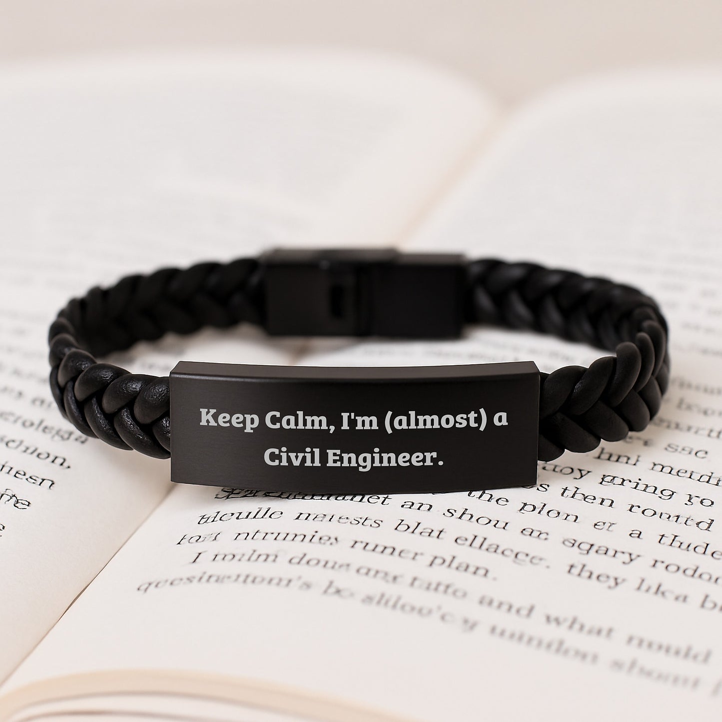 Funny Civil Engineer Engraved Interlaced Leather Bracelets for Men Friends Family - Christmas Unique Gifts from Friends and Family to Civil Engineer - Image 3