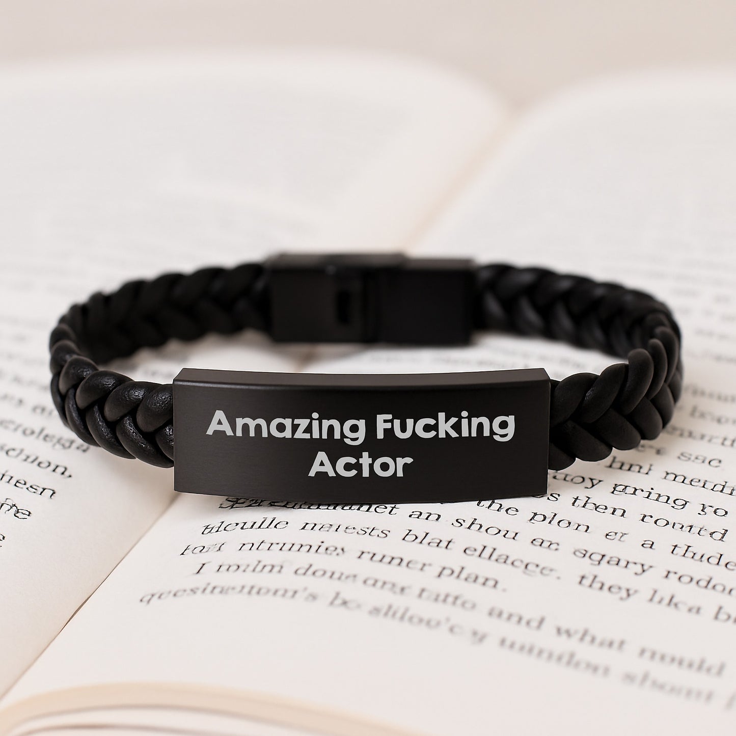 Amazing Funny Actor Gifts for Him, Unique Interlaced Leather Bracelet with Stainless Steel, Funny Christmas Memorable Presents for Men, Gifts from Friends, Family - Image 3