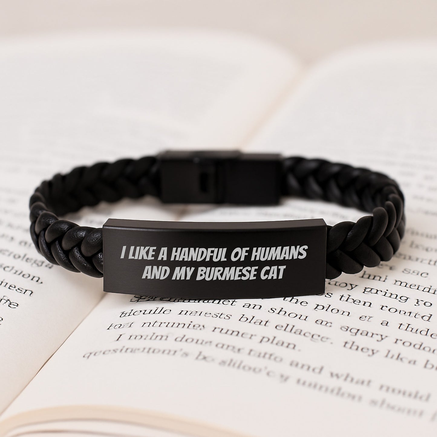 Burmese Cat Lover's Interlaced Leather Bracelet Gifts from Men to Friends for Christmas - Image 3