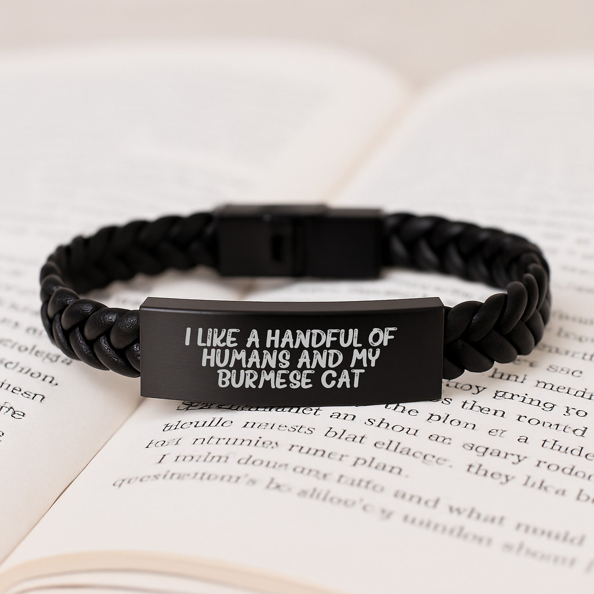 Funny Burmese Cat Interlaced Leather Bracelet Gifts for Cat Lovers, Christmas Unique Gifts from Friends to Family - Image 3