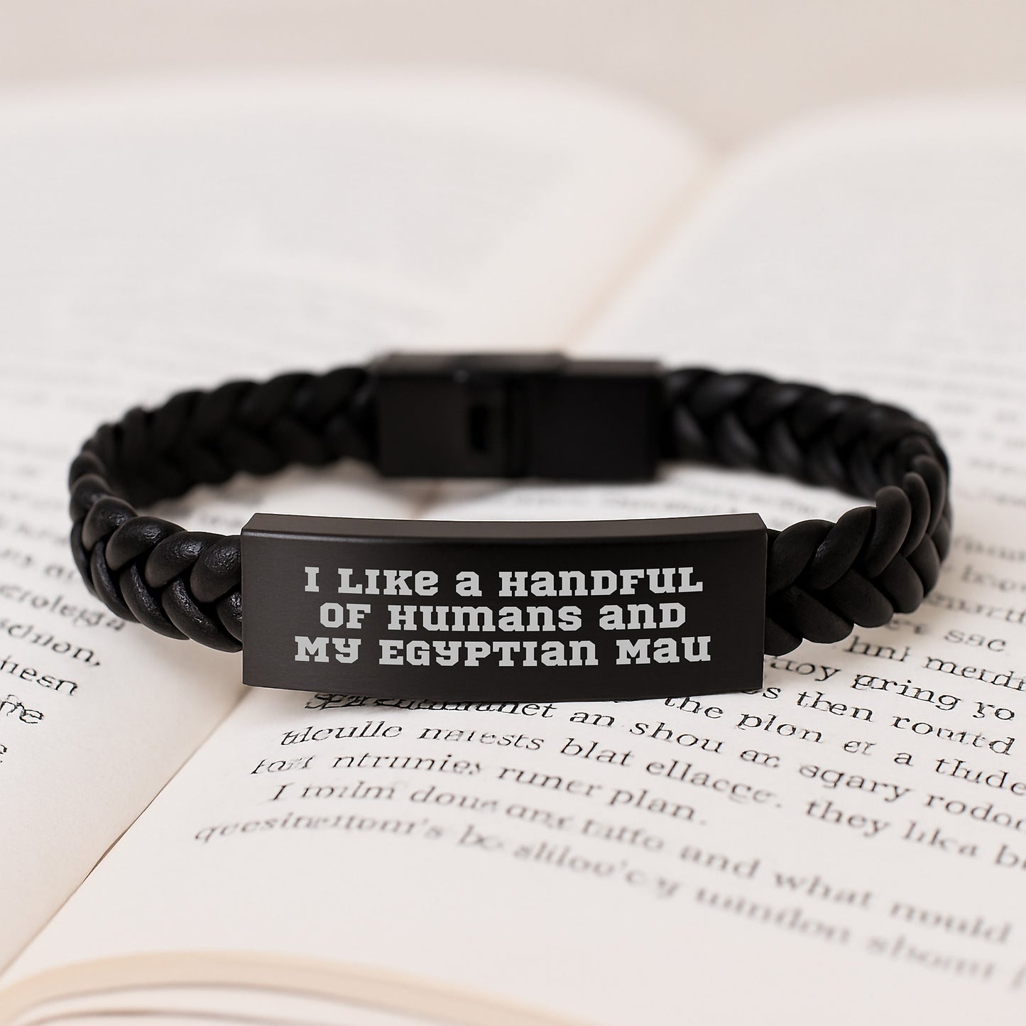 Egyptian Mau Cat Lover Gifts for Men, Funny Interlaced Leather Bracelet from Sweetheart, Christmas Unique Gifts - Image 3