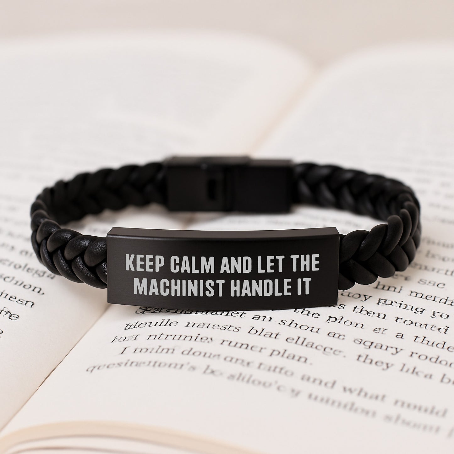 Funny Machinist Gifts from Friends and Family - Unique Interlaced Leather Bracelet for Machinist Men - Image 3