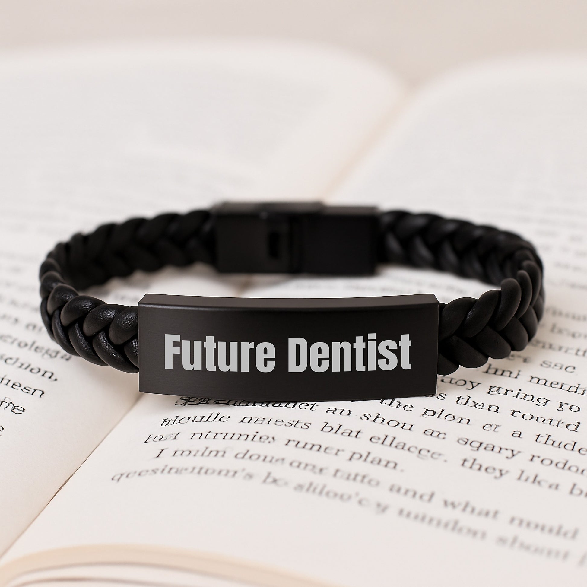 Funny Future Dentist Gift from Friends to Dentist Interlaced Leather Bracelet 7.87 inches - Image 3