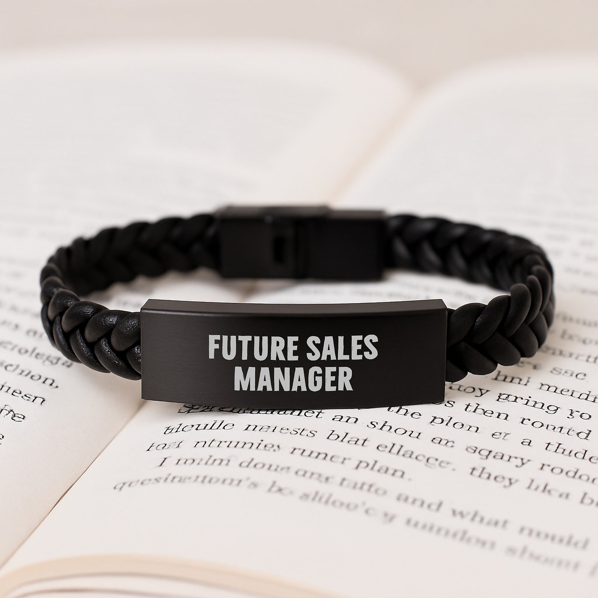 Sales Manager Future Quotes Interlaced Leather Gifts for Men from Family, Graduation Unique Recognition - Image 3