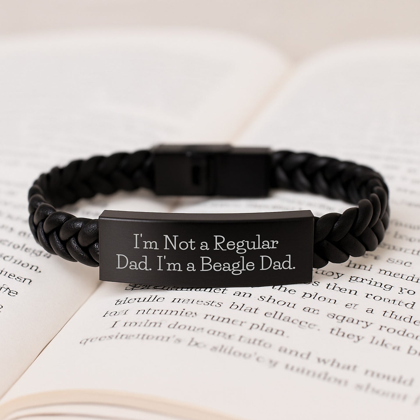 Funny Beagle Dad Interlaced Leather Braceltes Gifts from Men to Men for Beagle Dog Lovers - Graduation Unique Gifts - Image 3