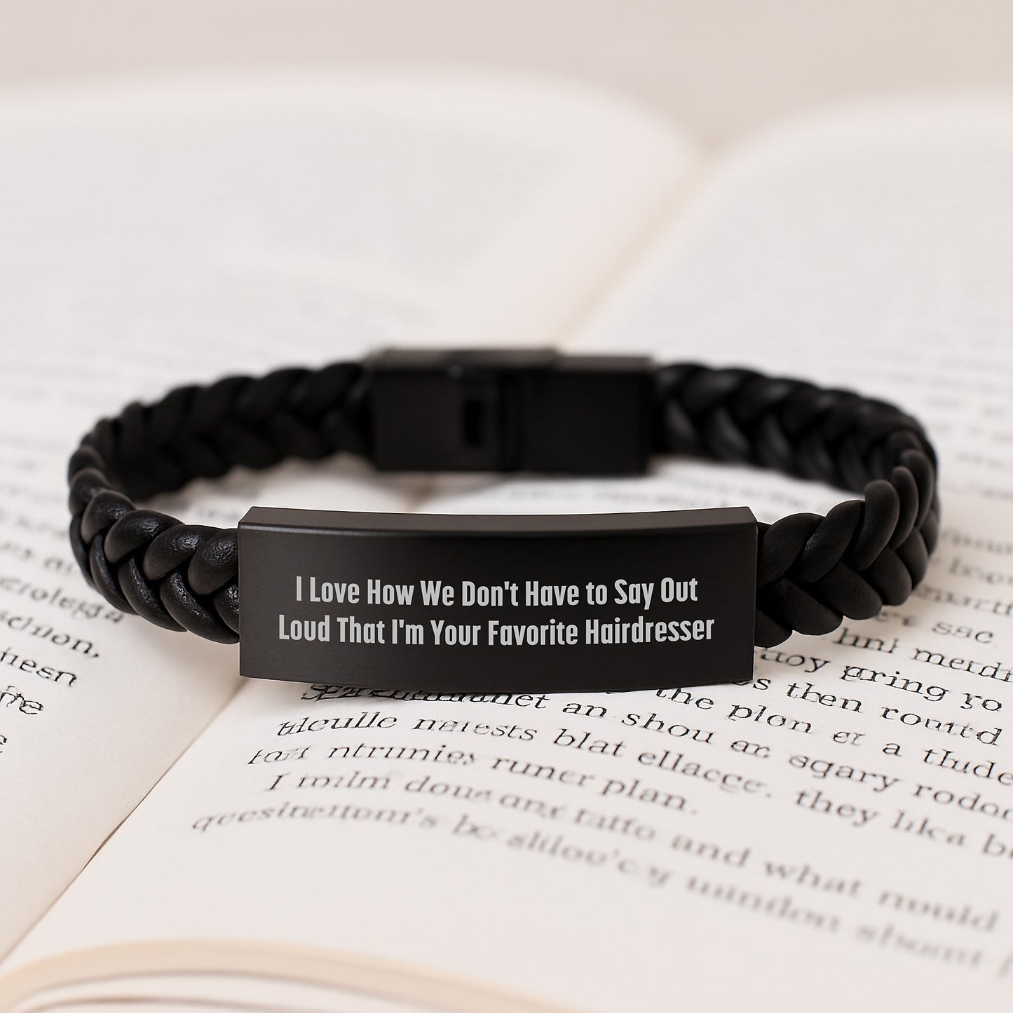 Funny Hairdresser Gifts for Favorite Hairdresser, Interlaced Leather Bracelet, Graduation Unique Gifts from Friends - Image 3