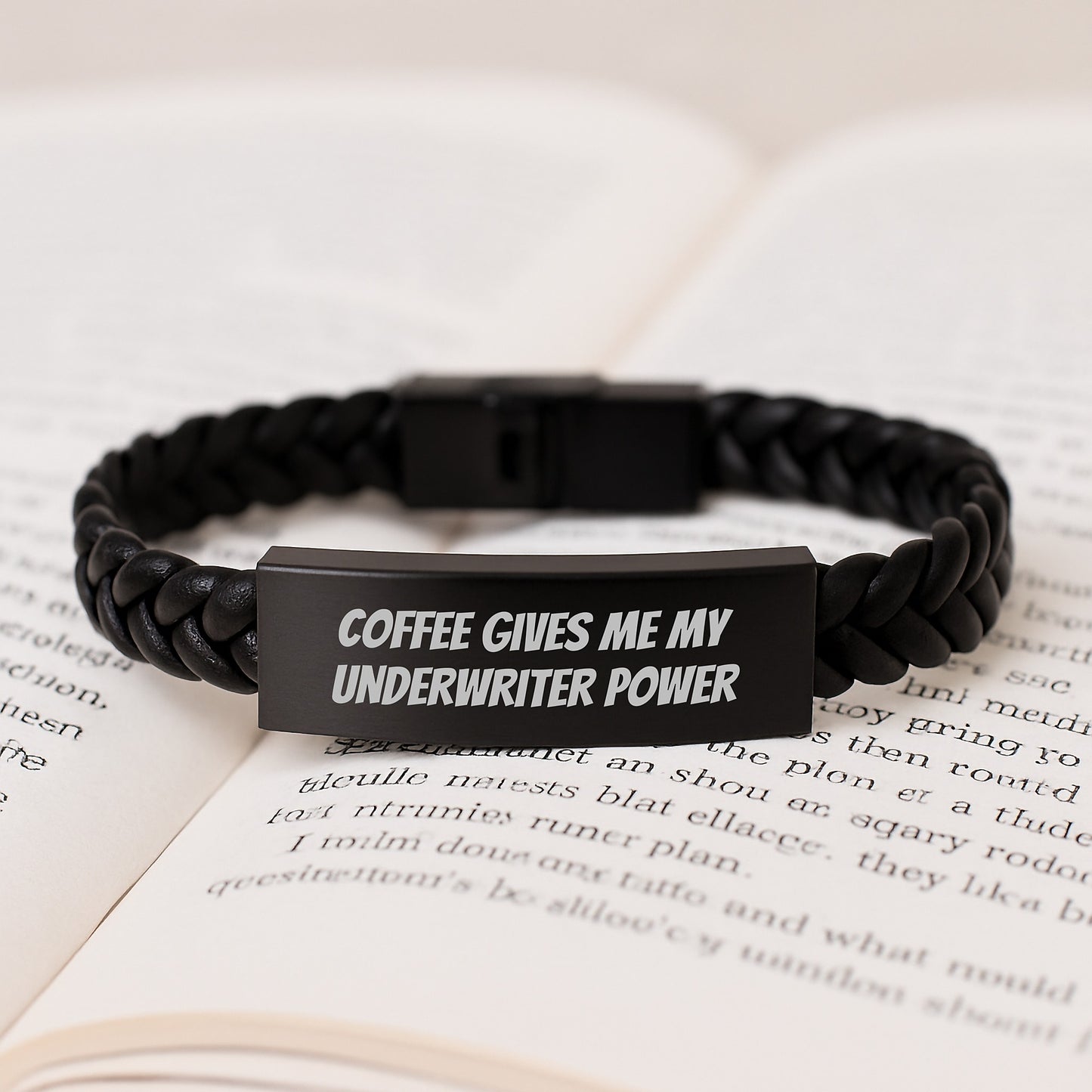 Underwriter Power Gifts, Funny Quote Interlaced Leather Bracelet for Men, Unique Graduation Gifts from Friends, Underwriter Wife Gifts, Underwriter Husband Gifts, Underwriter Family Unique Gifts - Image 3