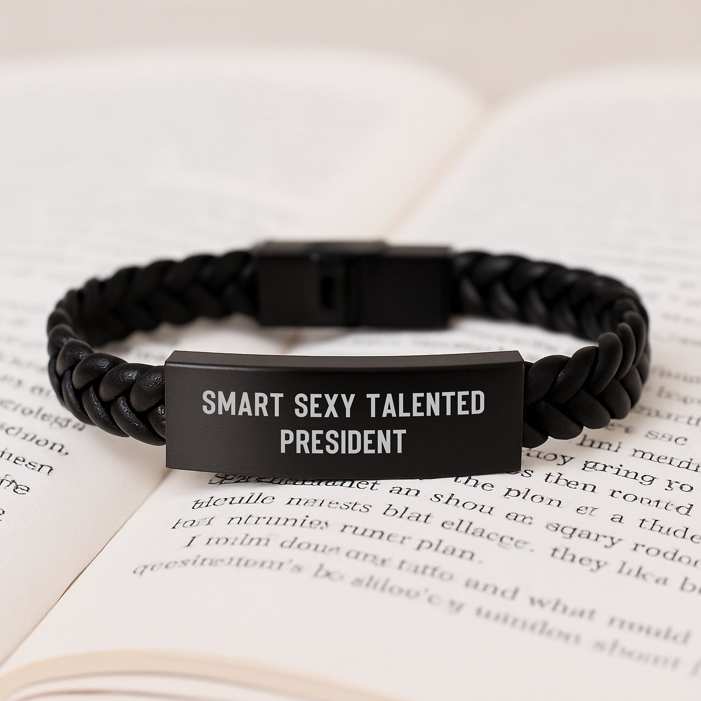 Smart Sexy Talented President Interlaced Leather Bracelet Gifts from Friends to President Graduation Unique - Image 3