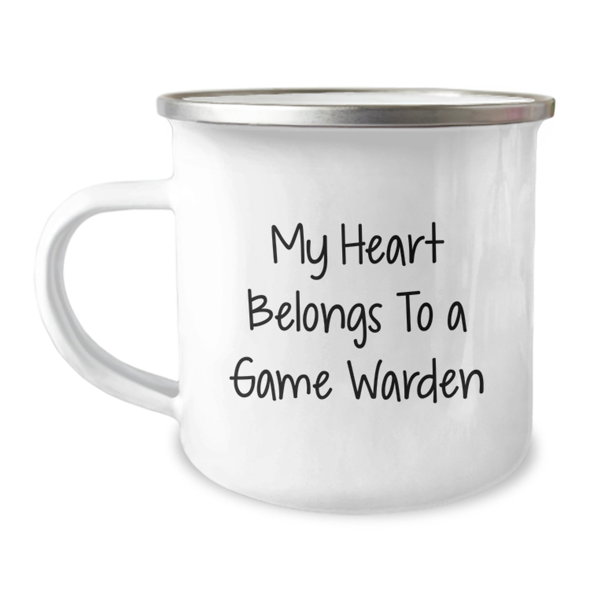 Funny Game Warden Gifts - My Heart Belongs To A Game Warden Camping Mug, Birthday Unique Gifts from Friends to Men - Gifts for Game Wardens - Image 1