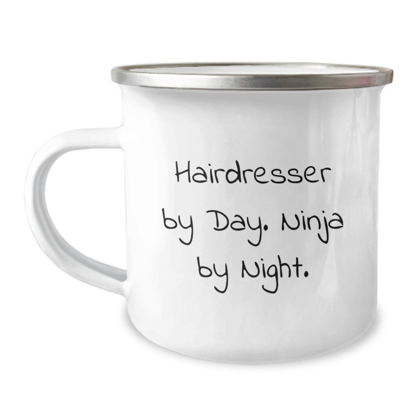 Funny Hairdresser Gifts From Friends - Hairdresser By Day Ninja By Night Camping Mug for Birthday - Image 1