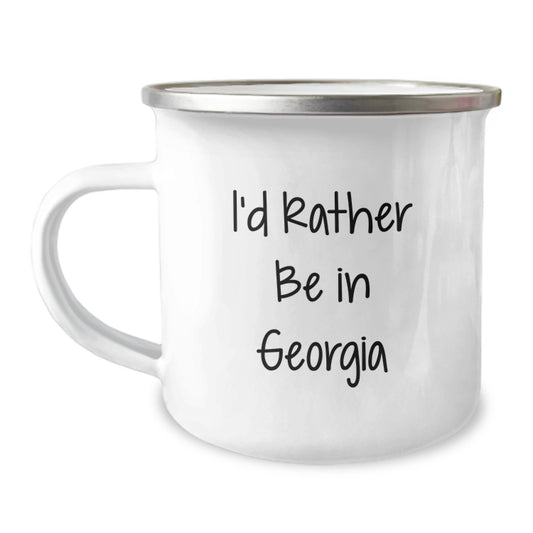 Funny Georgia Gifts, I'd Rather Be In Georgia Camping Mug, Birthday Unique Gifts from Friends to Family - Image 1