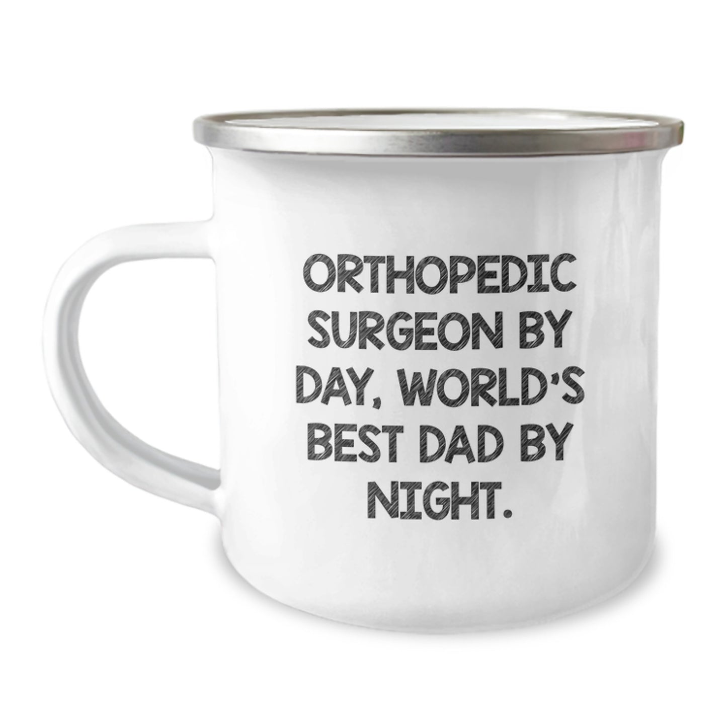 Orthopedic Surgeon Gifts from Men, Funny Camping Mug for Birthday, 'Orthopedic Surgeon By Day, World's Best Dad By Night.' - Image 1