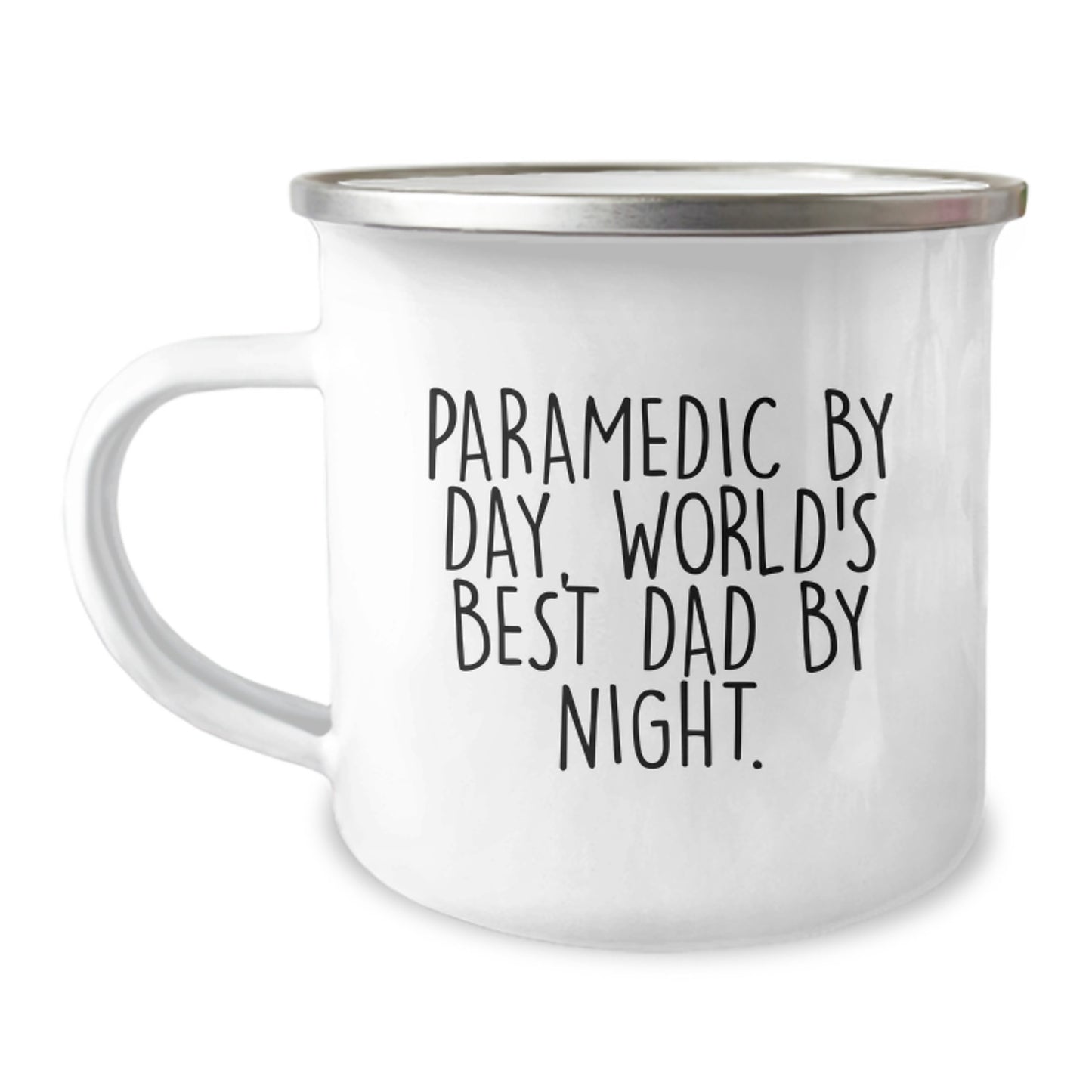 Rescue Worker Gifts for Men - Funny 'Rescue Worker By Day, World's Best Dad By Night.' Stainless Steel Camping Mug, Gifts from Dad to Son or Friend, Perfect Graduation Unique Gifts - Image 1