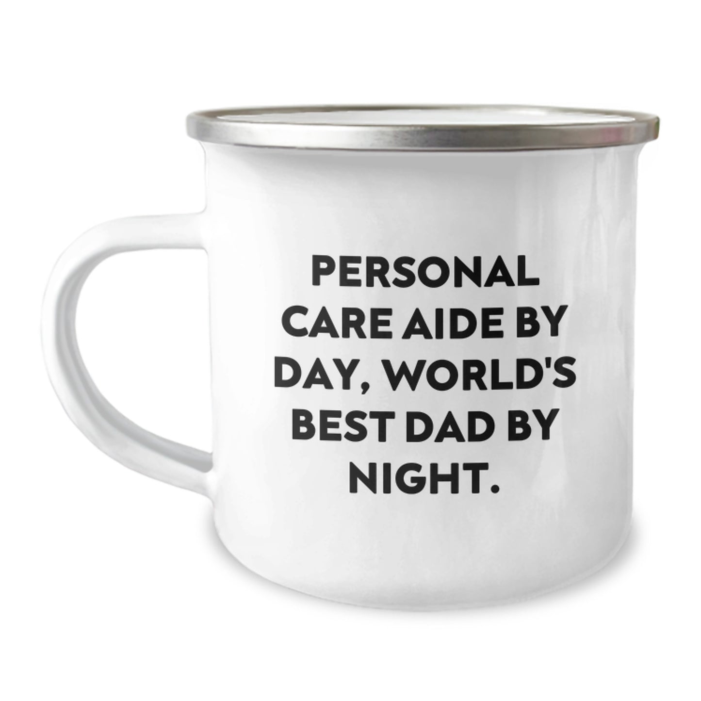 Personal Care Aide Gifts from Men to Graduating Personal Care Aide, Funny Camping Mug for World's Best Dad - 'Personal Care Aide By Day, World's Best Dad By Night.' - Image 1