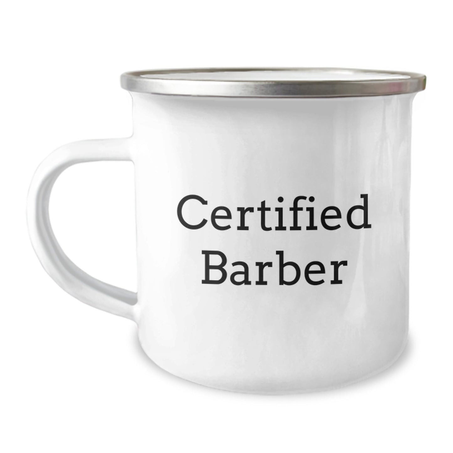 Funny Gifts from Friends to Barbers, Unique Camping Mug for Men, 'Certified Barber' Quote - Graduation Unique Gifts - Image 1