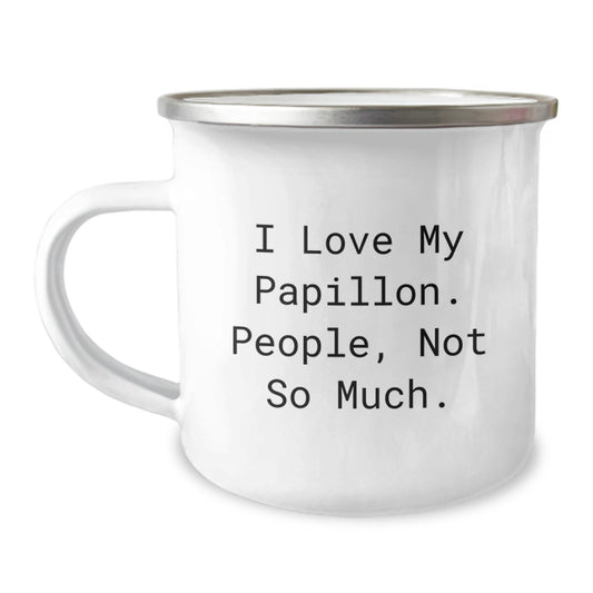 Papillon Dog Lovers Gifts for Graduation, Funny Camping Mug from Friends to Family - Image 1