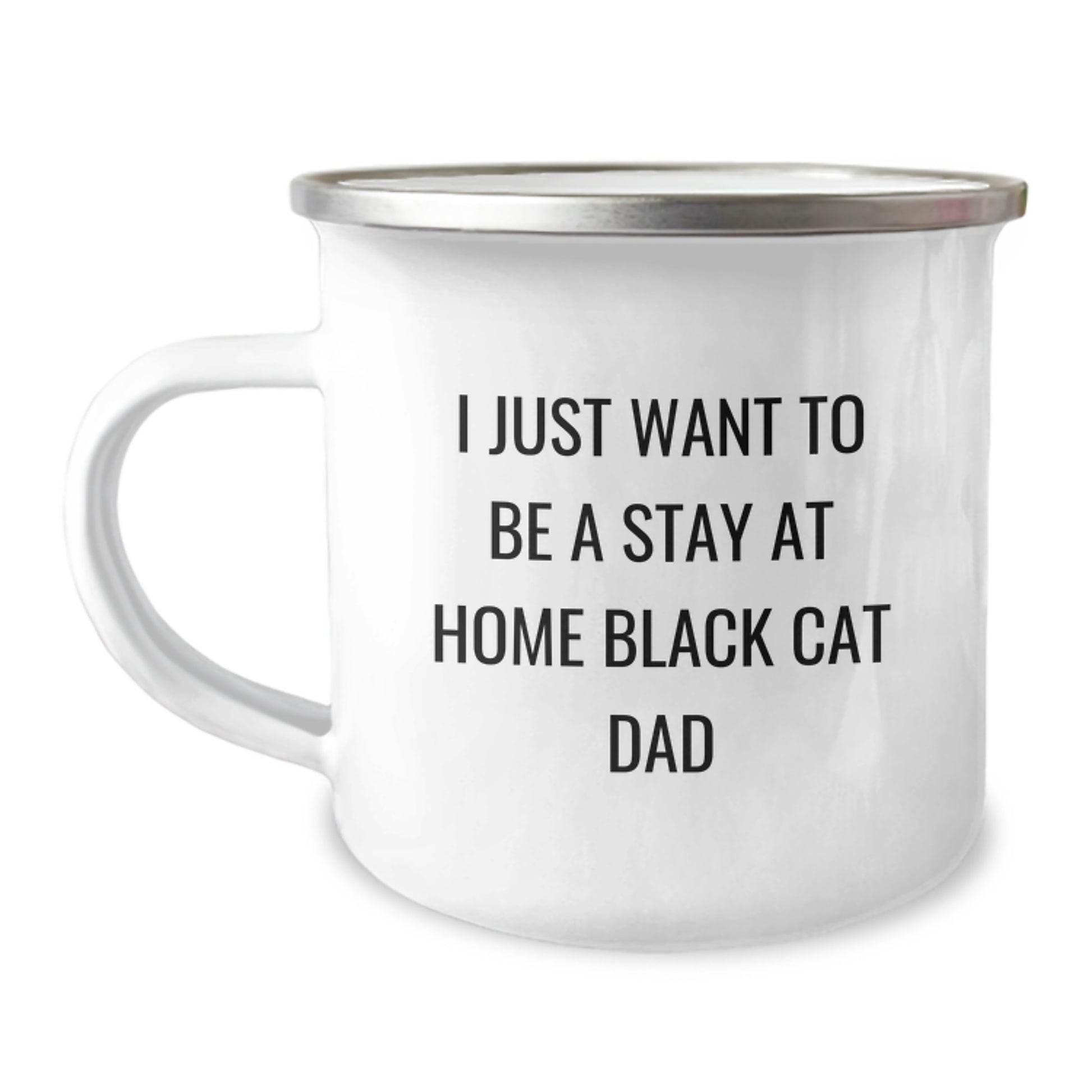 Funny Black Cat Dad Camping Mug Gifts from Men to Family for Christmas - Image 1