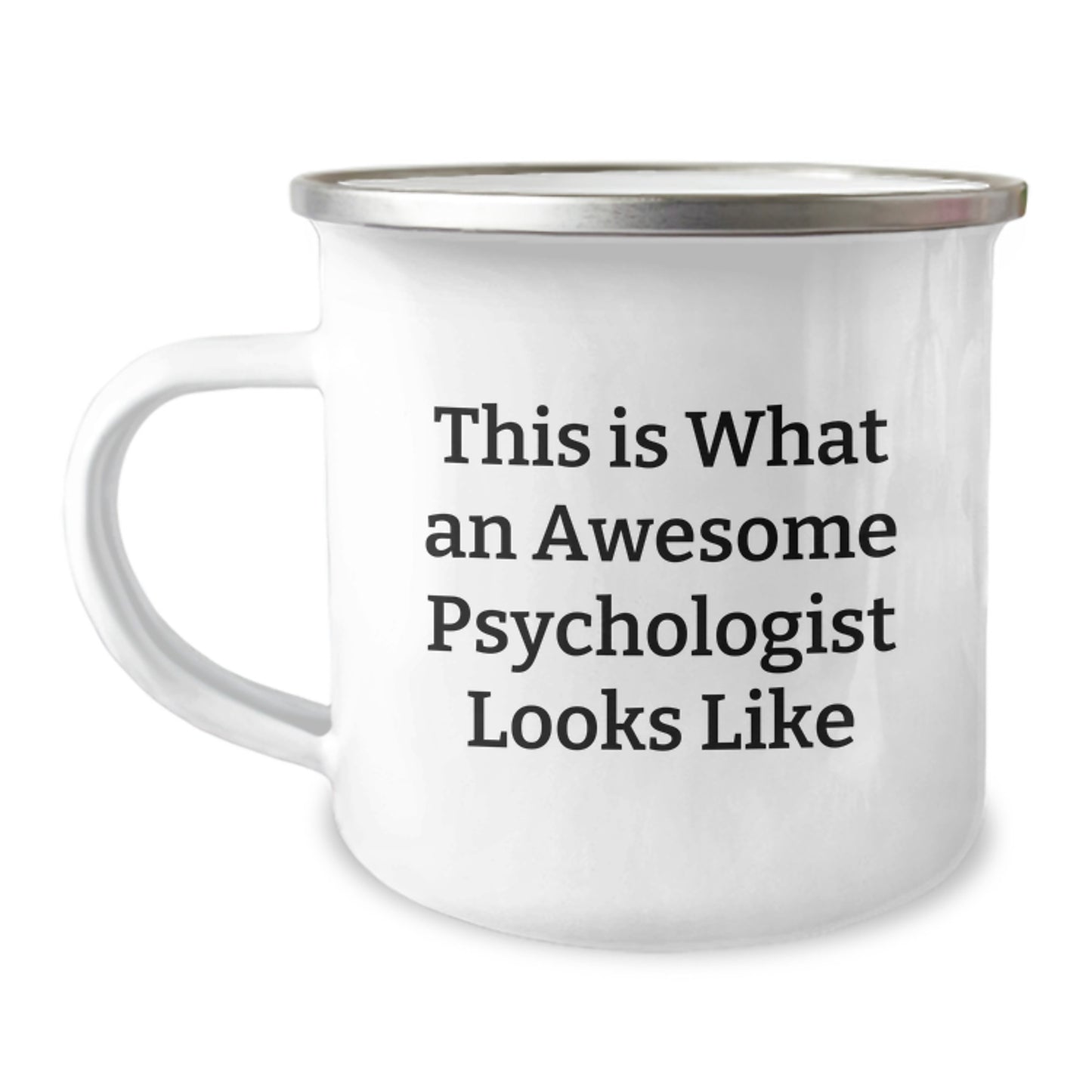 Funny Psychologist Gifts for Birthday, Camping Mug with Quote 'This Is What An Awesome Psychologist Looks Like' from Friends, Perfect for Men or Women - Image 1