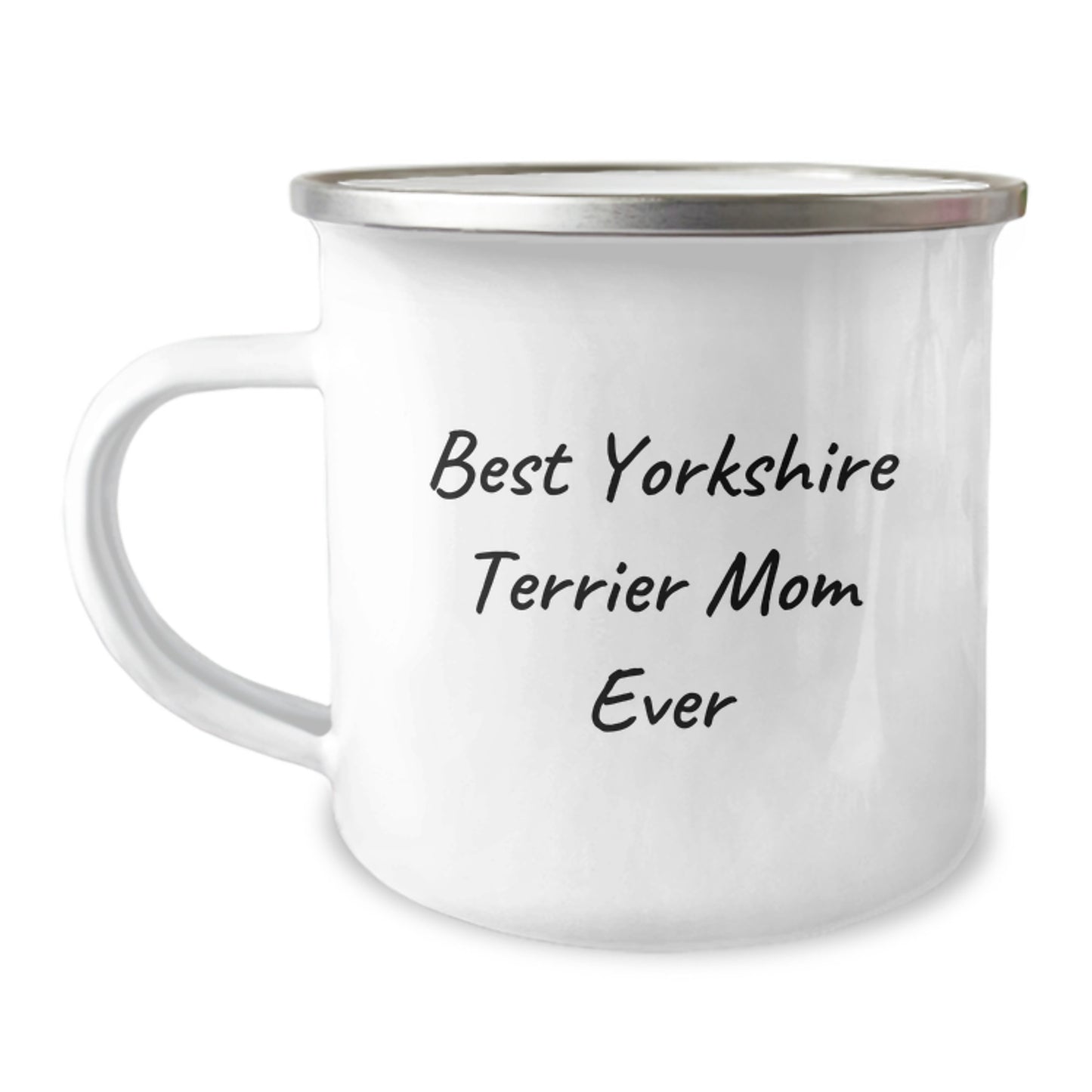 Yorkshire Terrier Dog Lover's Camping Mug, Gifts from Friends for Best Yorkshire Terrier Mom Ever, 12 oz Stainless Steel with Enamel Finish - Image 1