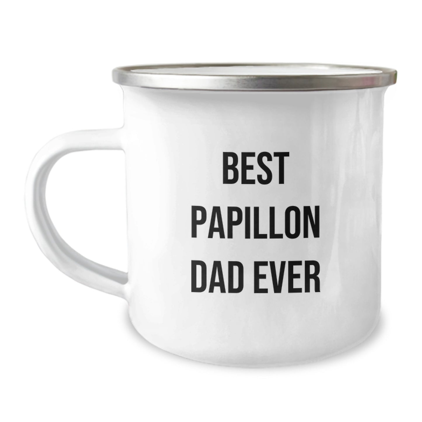 Funny Papillon Dog Camping Mug Gifts from Best Dad Ever, Perfect for Papillon Dog Lovers' Birthday - Image 1