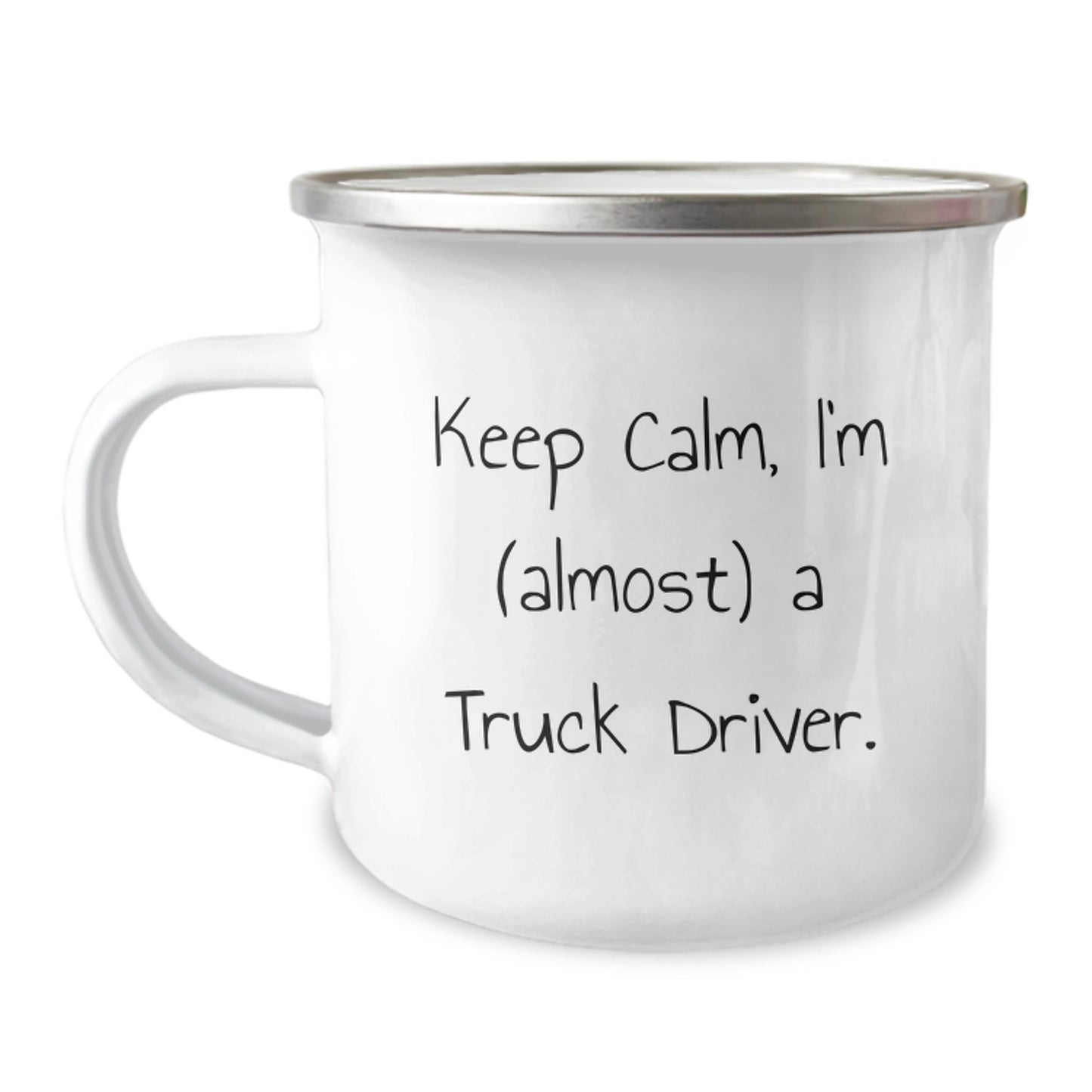 Funny Truck Driver Gifts for Men - 'Keep Calm, I'm (almost) A Truck Driver' Camping Mug, Unique Christmas Memorable Presents from Friends for Family - Image 1